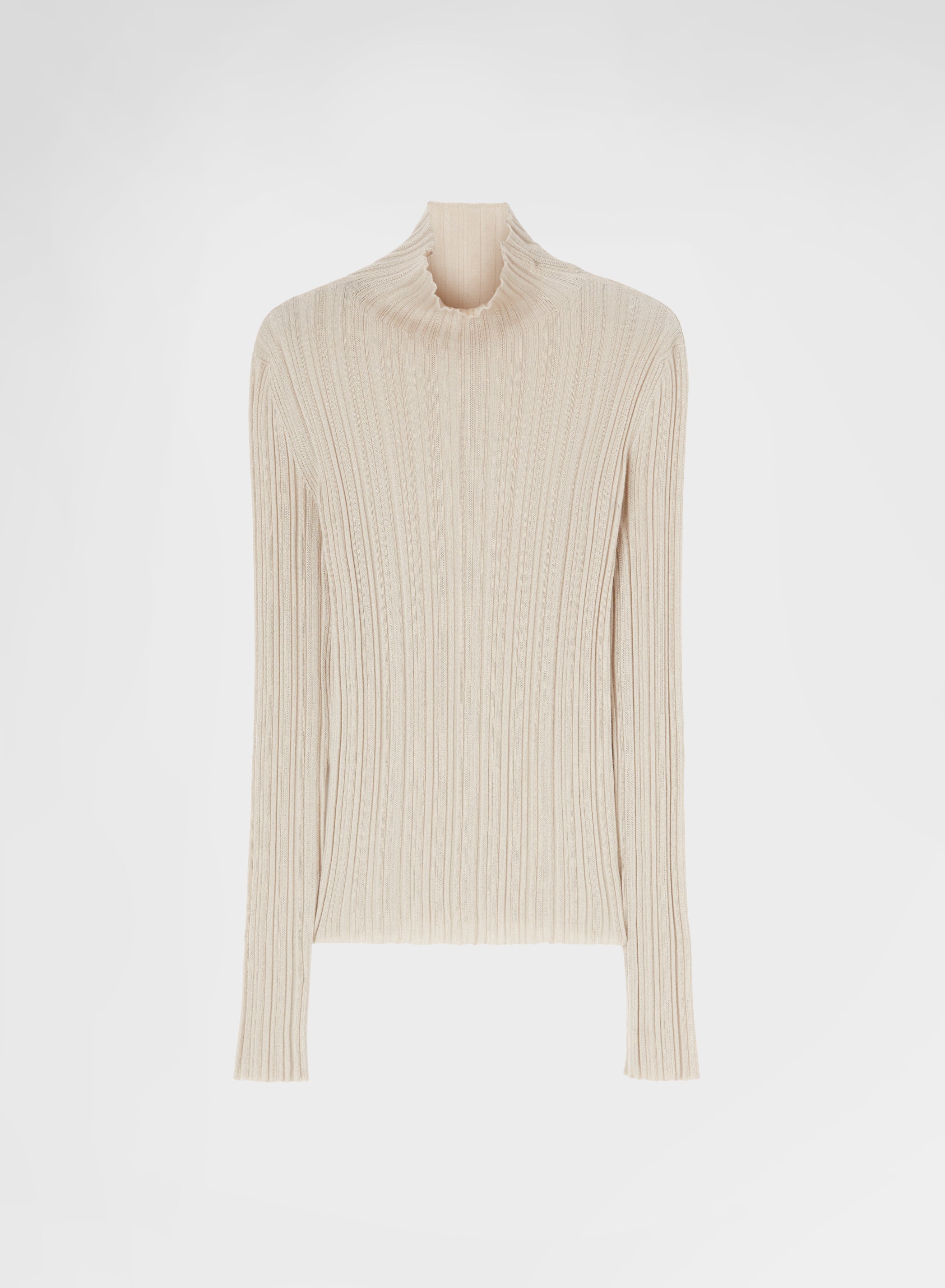 CASHMERE SILK MICRO PLISSÉ MOCK NECK