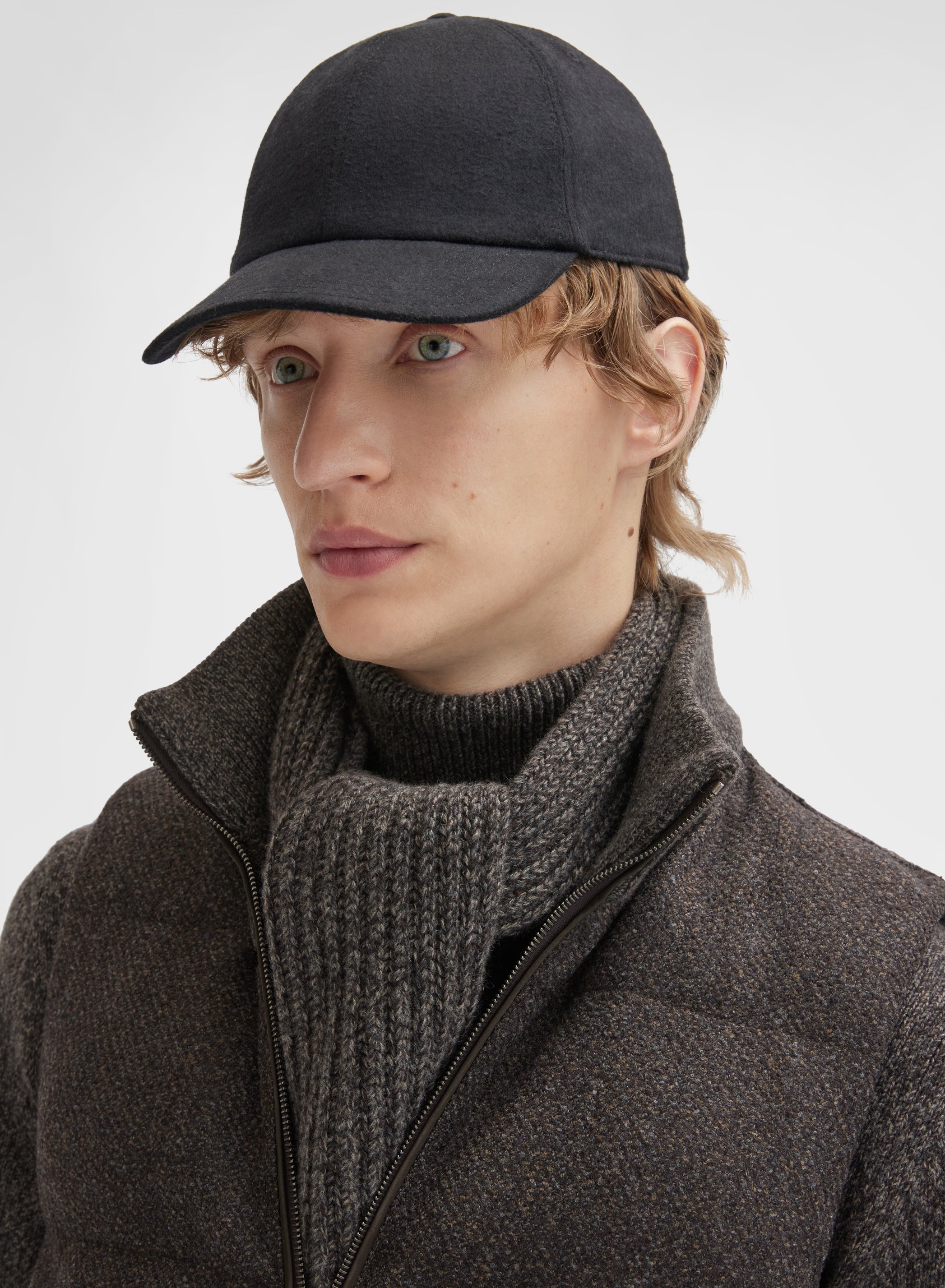 CASHMERE SILK DRAP HAT BLACK