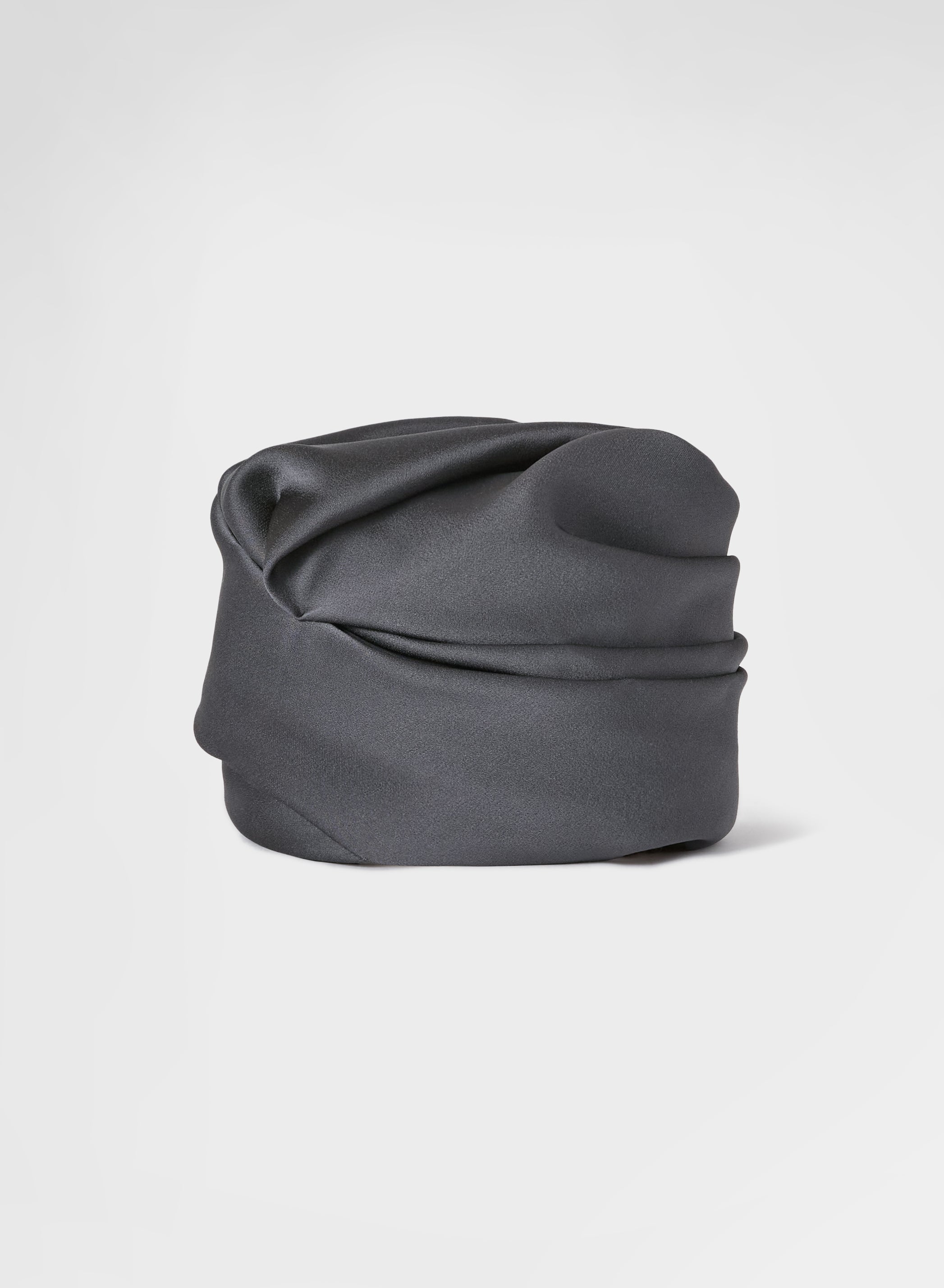 WOMAN SILK BLEND SATIN HAT CHARCOAL