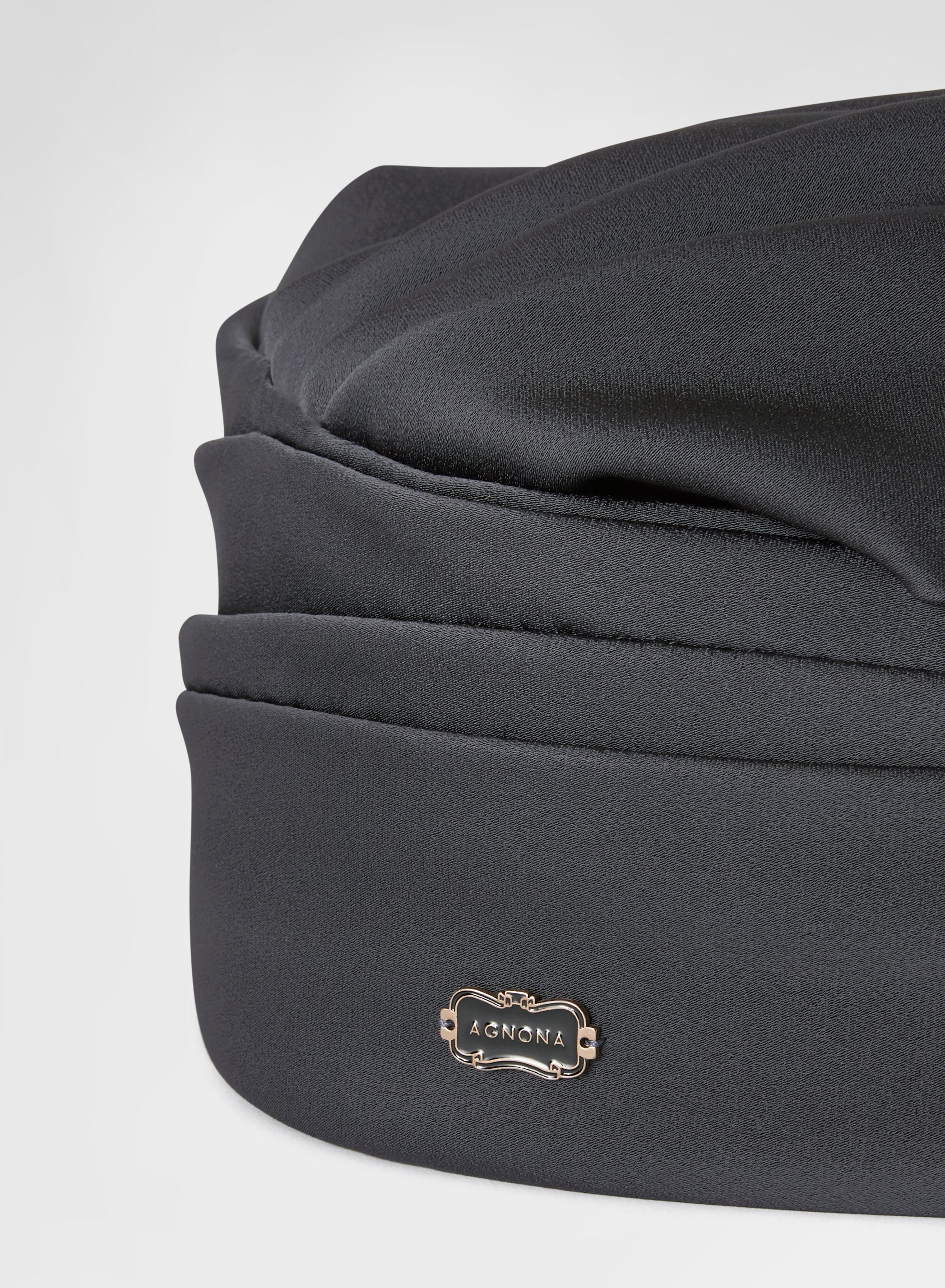WOMAN SILK BLEND SATIN HAT CHARCOAL