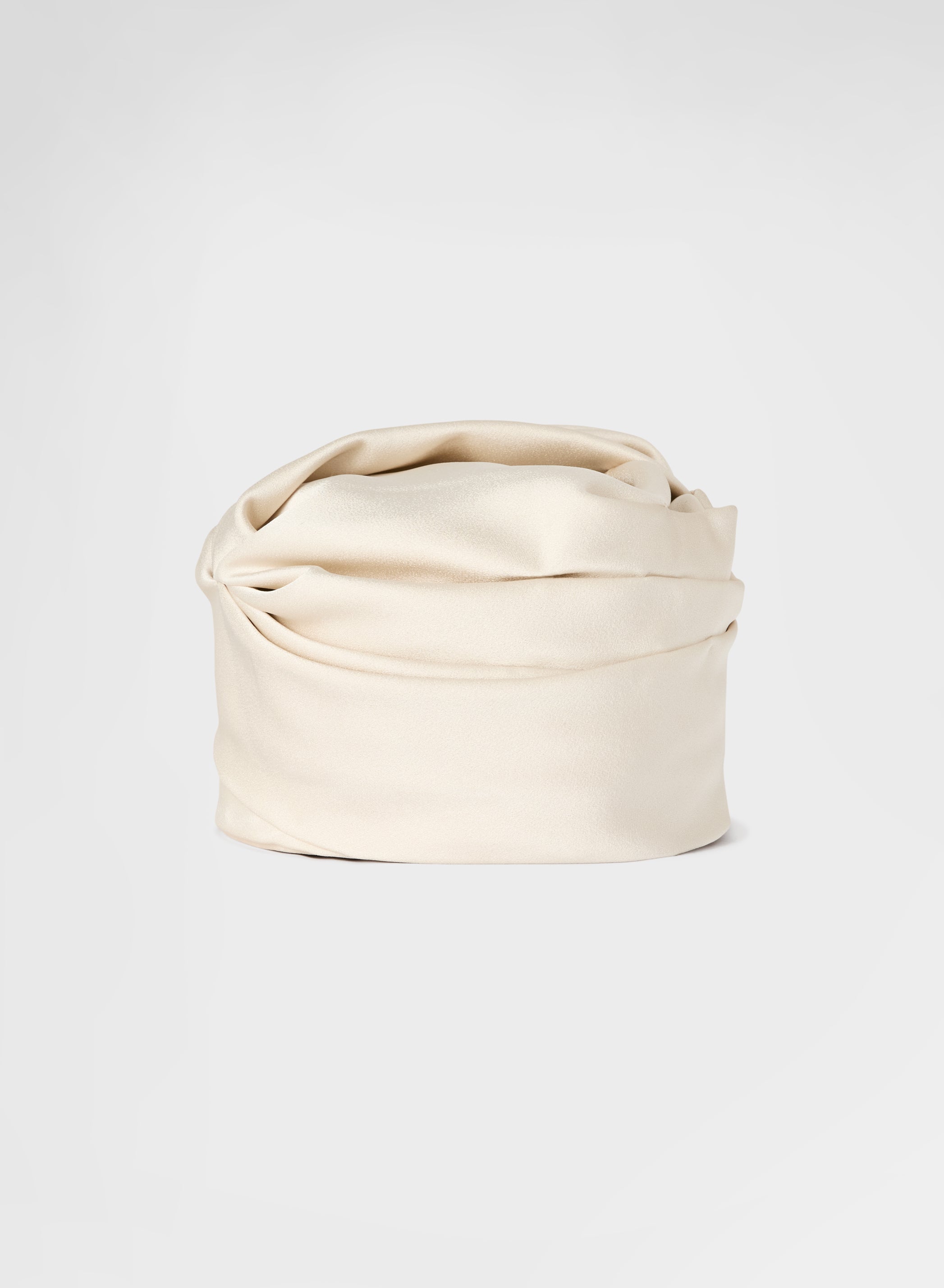 WOMAN SILK BLEND SATIN HAT CHAMPAGNE