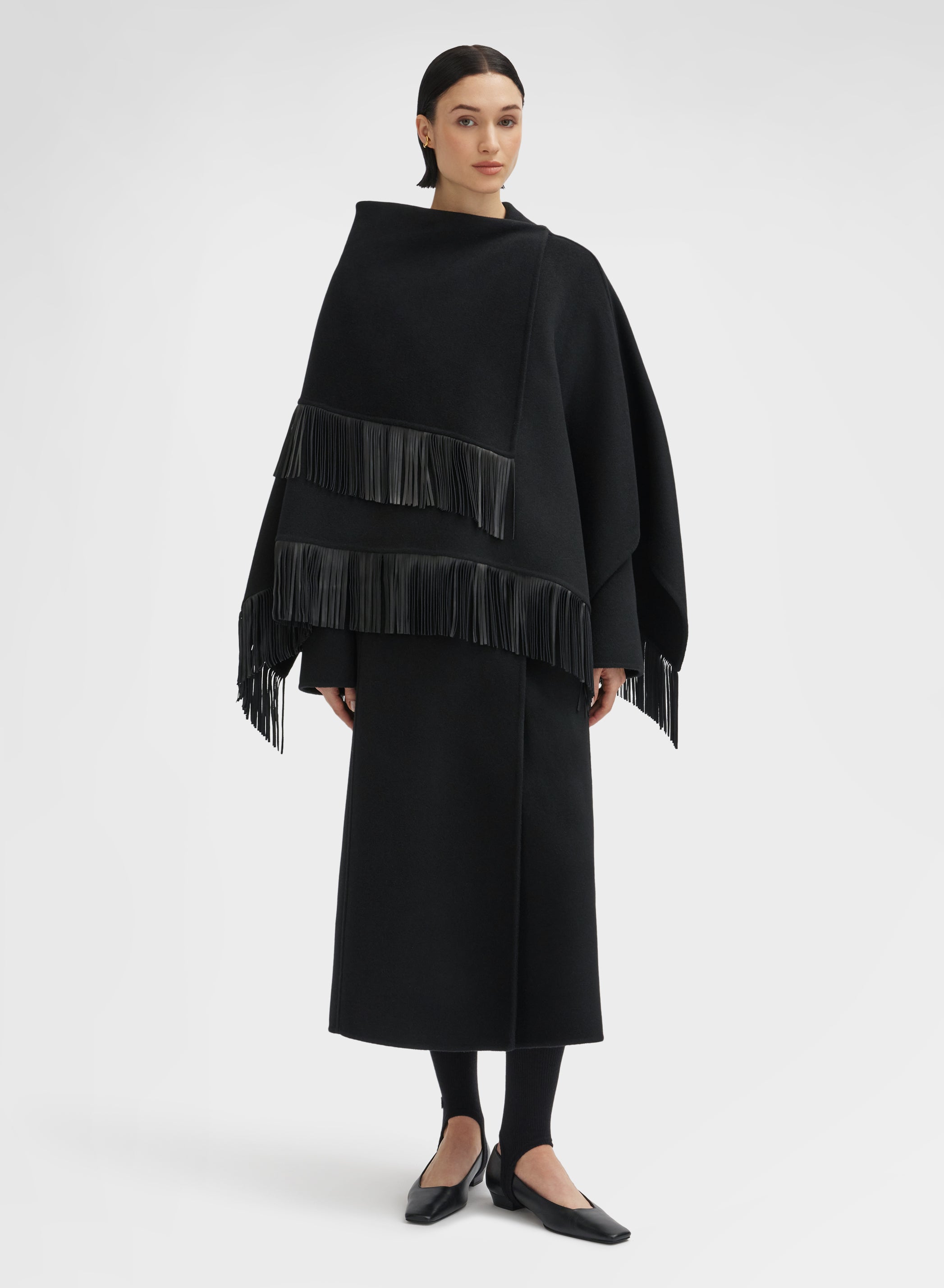 BLEND DOUBLE FACE CAPE BLACK