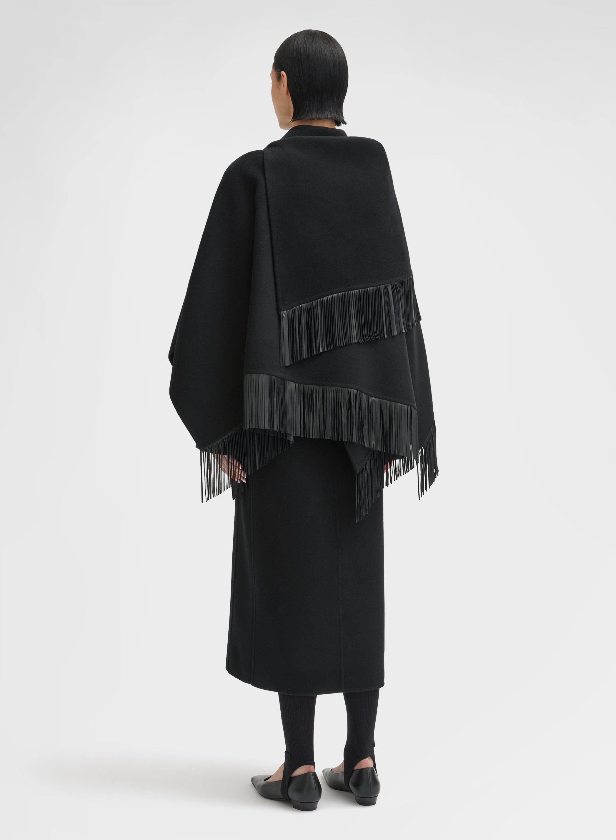 BLEND DOUBLE FACE CAPE BLACK