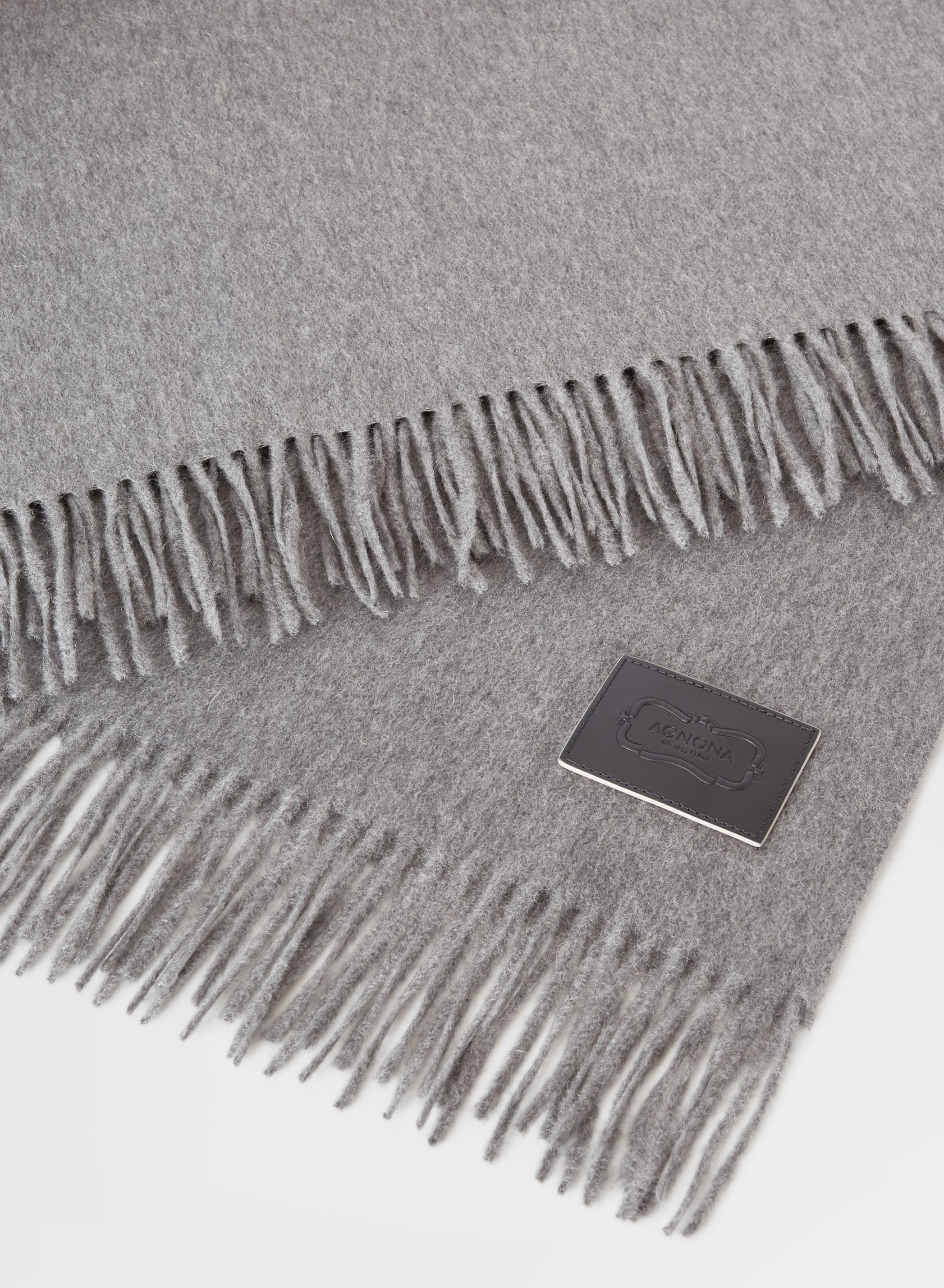 CASHMERE ZIBELLINATO PLAID GRANITE