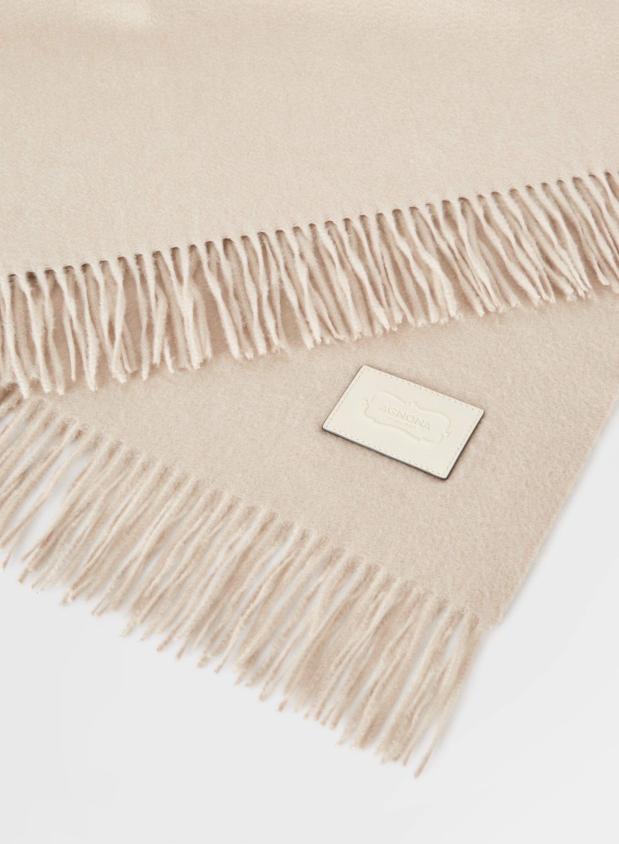 CASHMERE ZIBELLINATO PLAID ALABASTRO