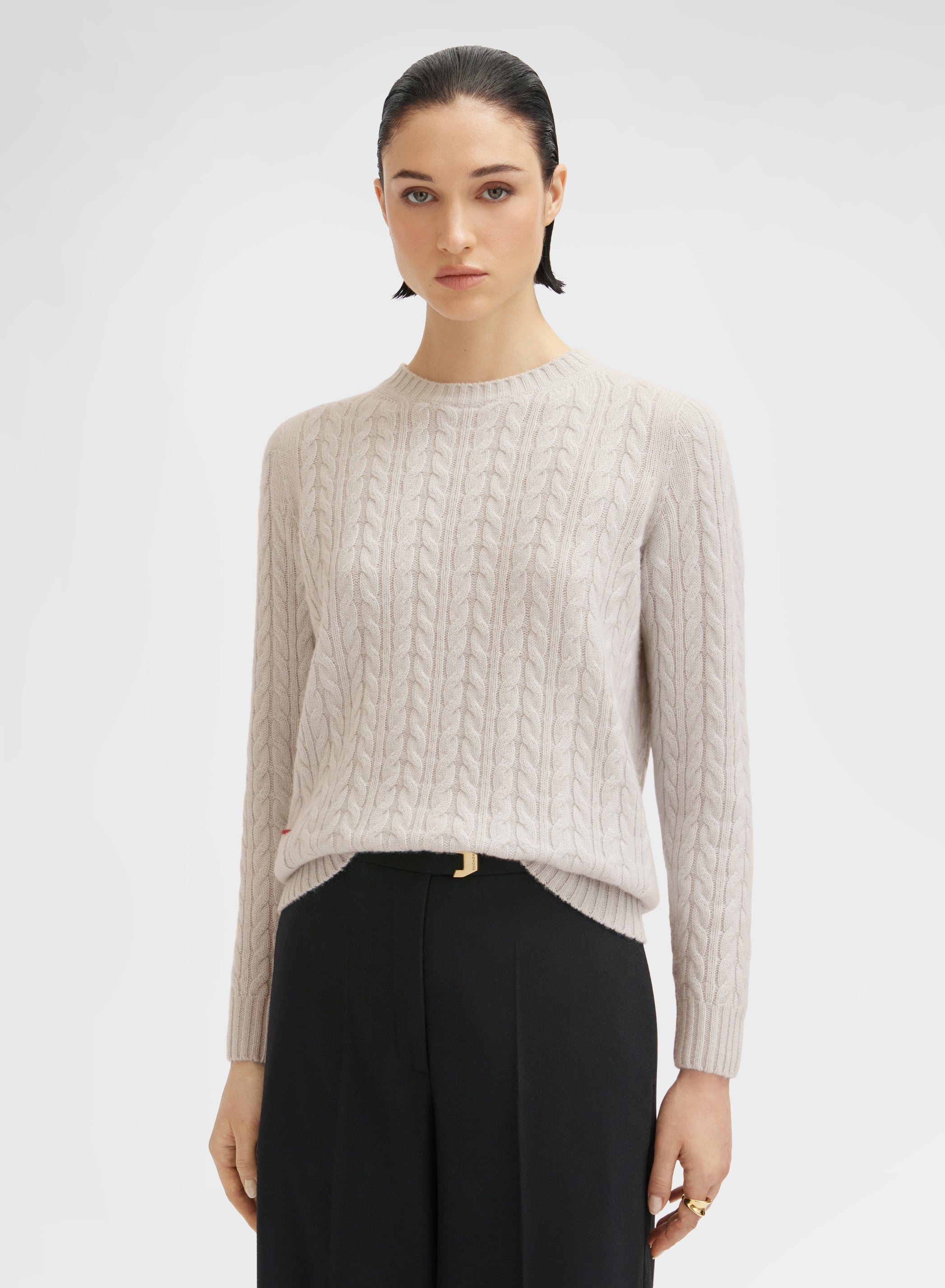 LONG SLEEVE CREWNECK CASHMERE PLAIT MOON