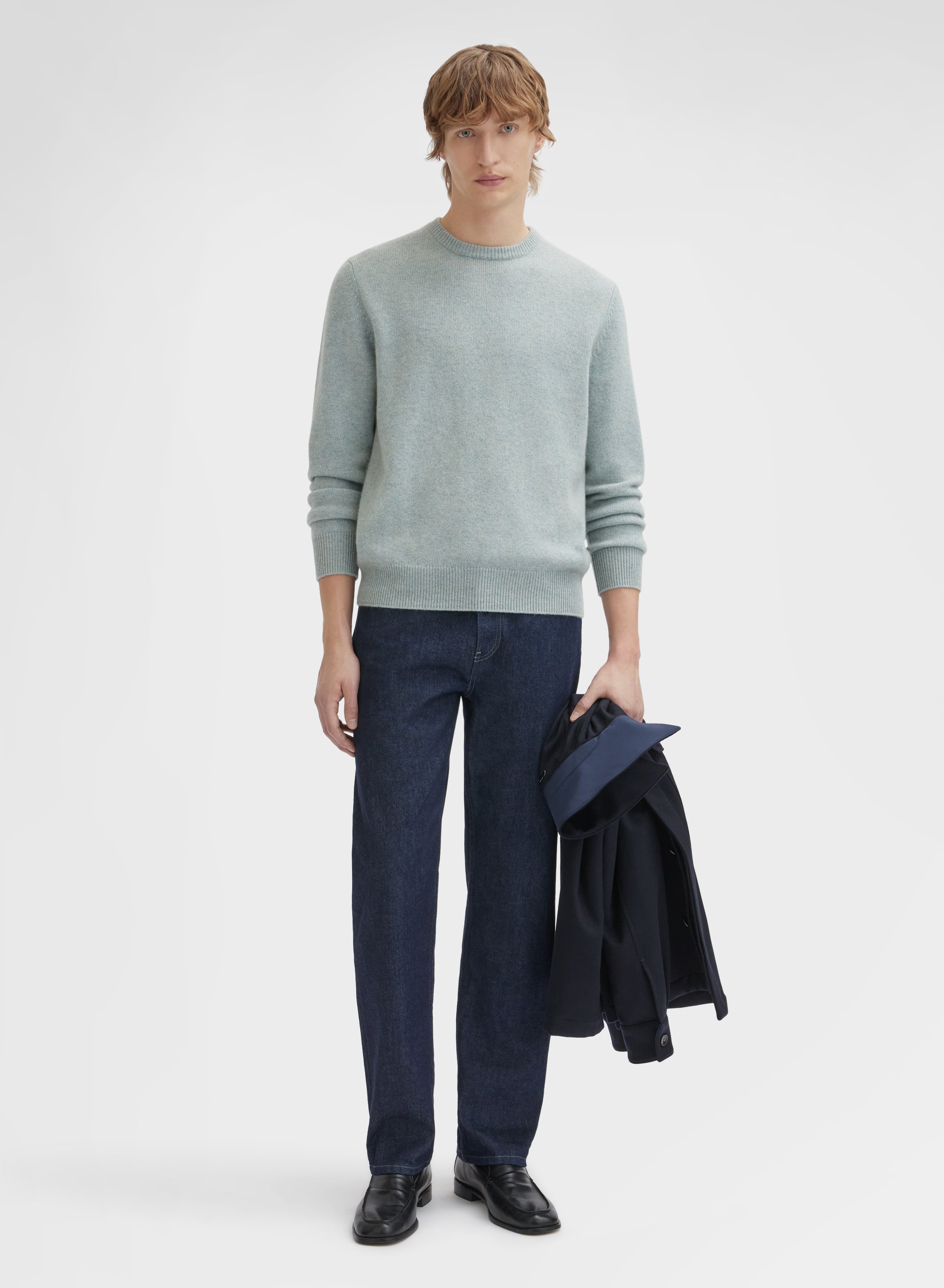 LONG SLEEVE CREWNECK CASHMERE TUBOLARE ACQUALIGHT