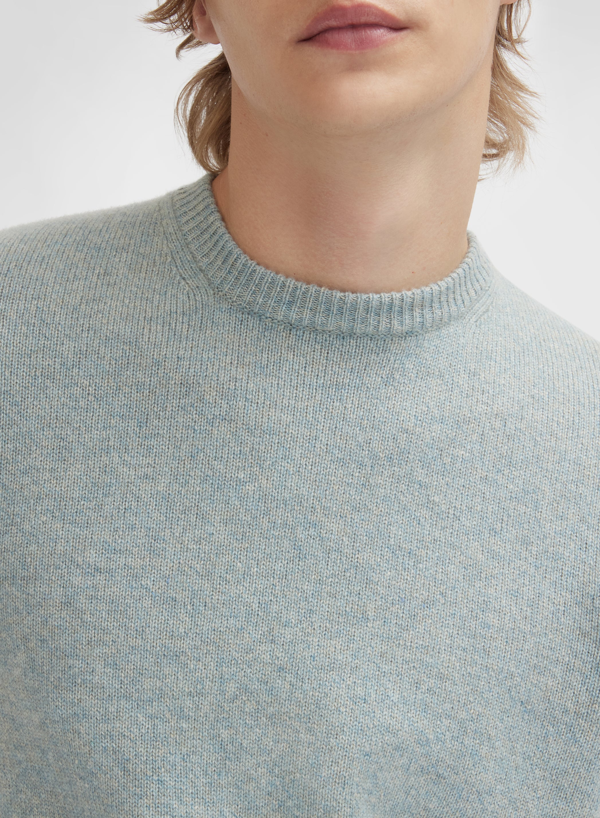 LONG SLEEVE CREWNECK CASHMERE TUBOLARE ACQUALIGHT