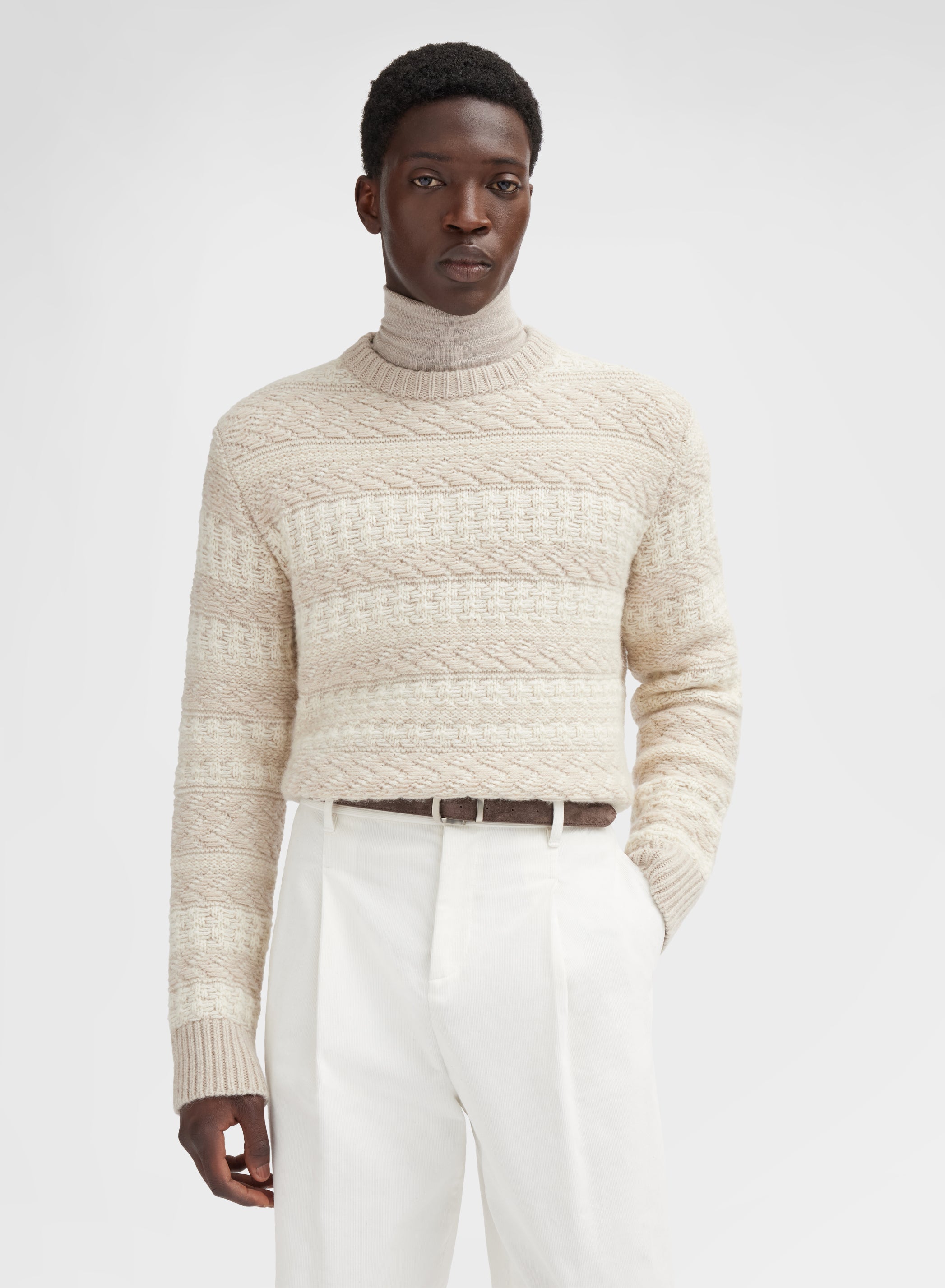 LONG SLEEVE CREWNECK BLISS JACQUARD CHANTILLY
