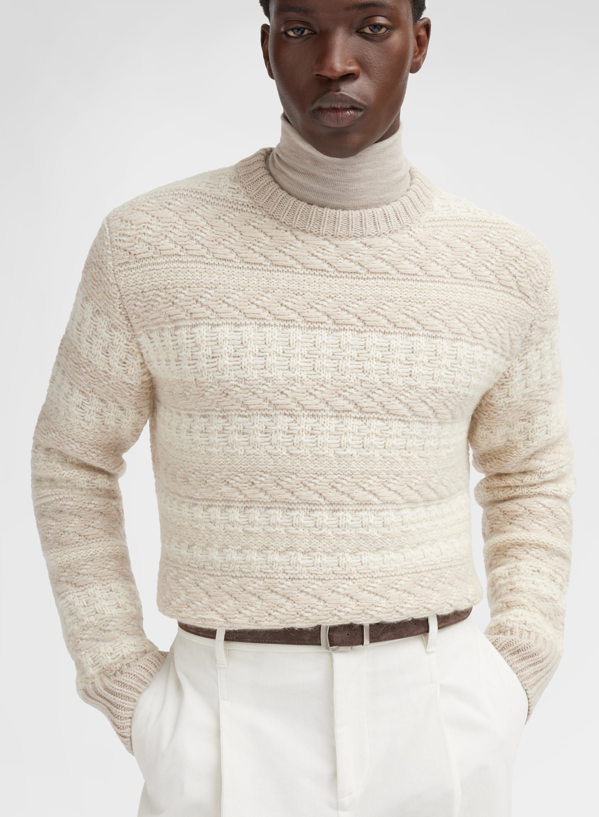 LONG SLEEVE CREWNECK BLISS JACQUARD CHANTILLY