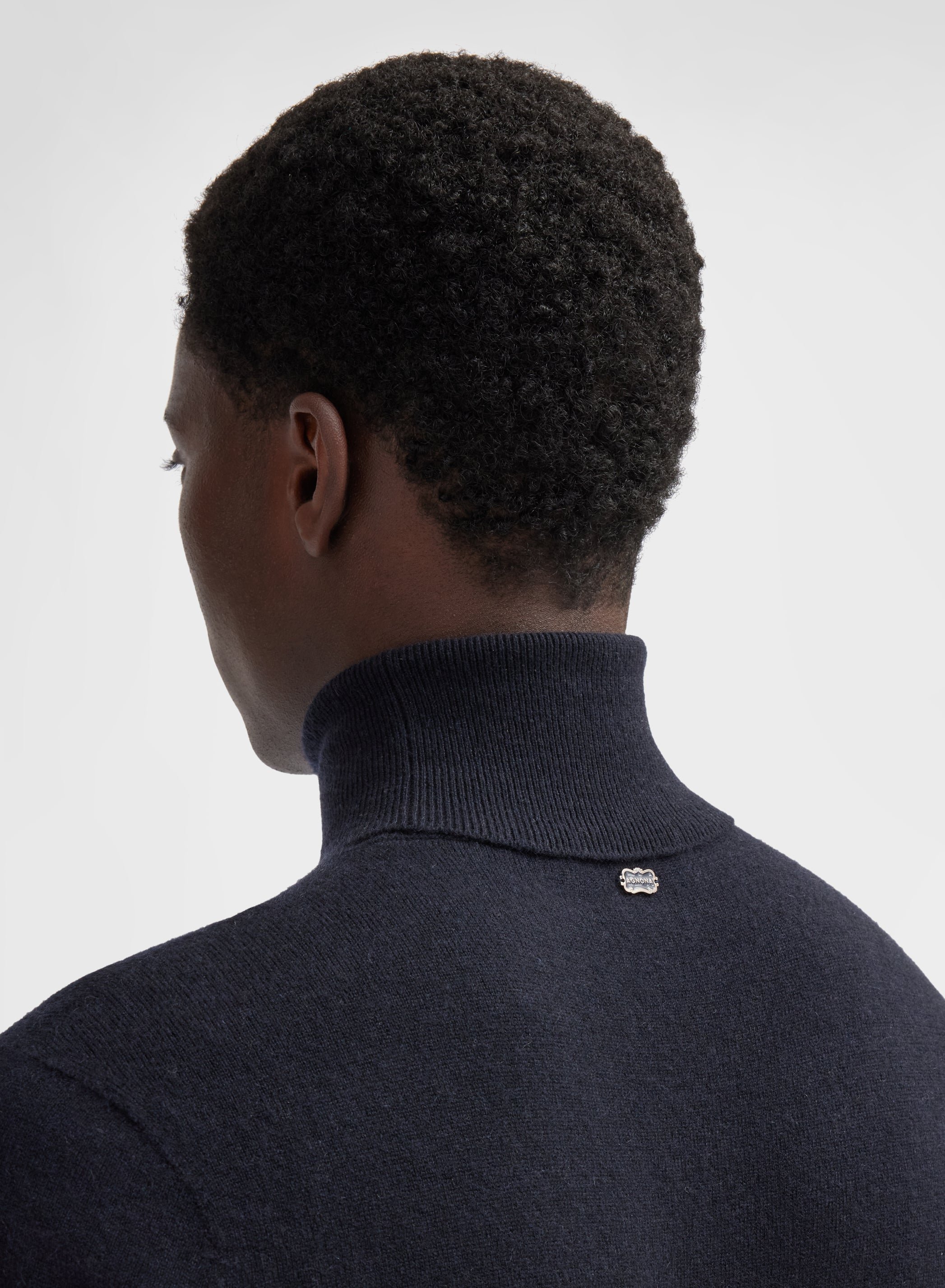 LONG SLEEVE TURTLE NECK CASHMERE RASATO NAVY