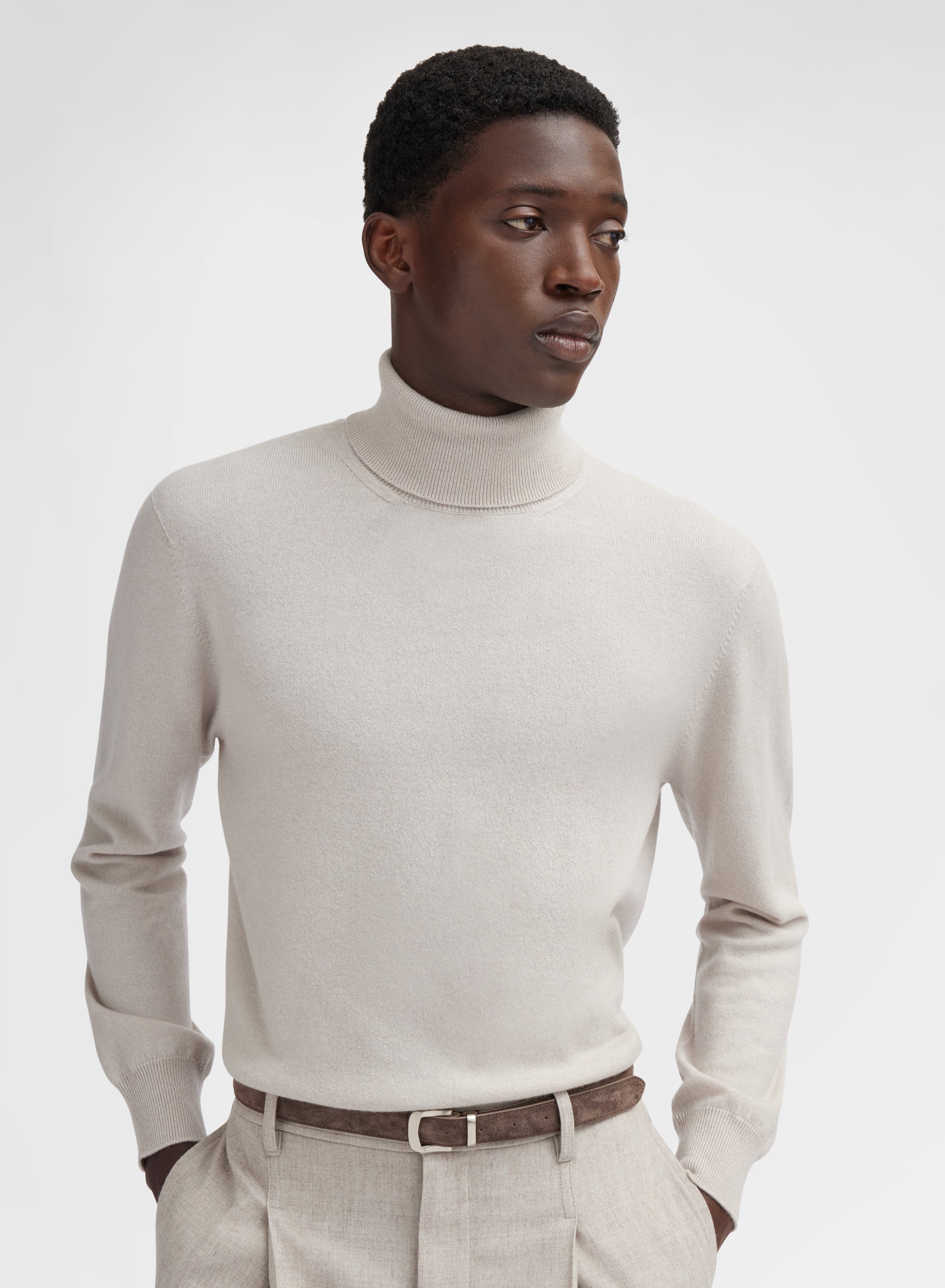 LONG SLEEVE TURTLE NECK CASHMERE RASATO MOON