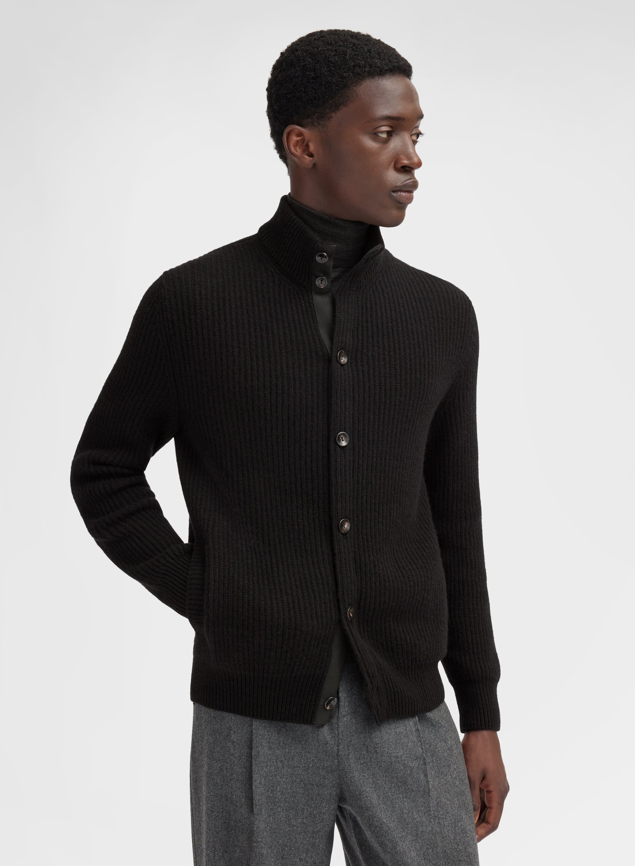 LONG SLEEVE CARDIGAN BLACK