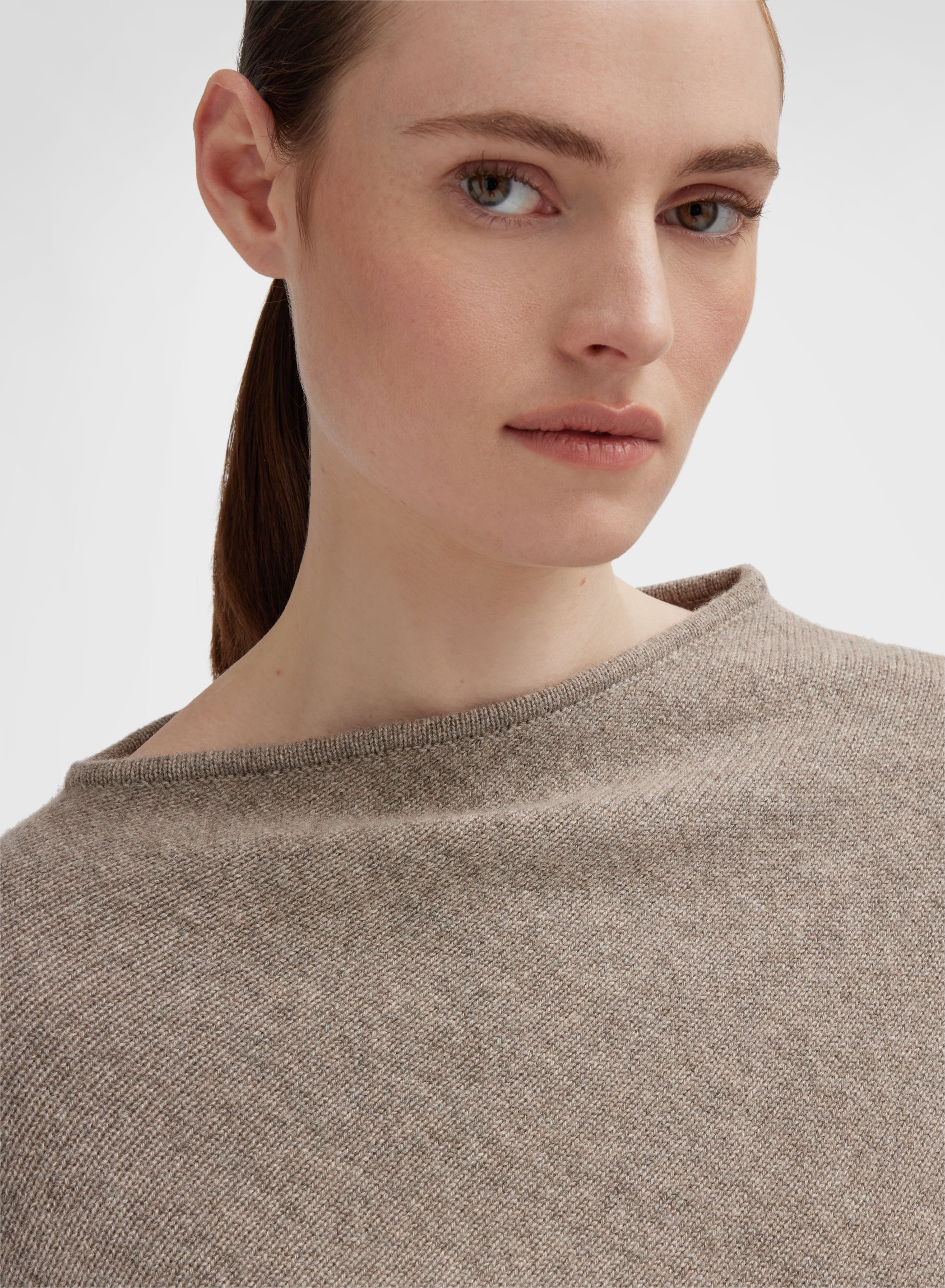 LONG SLEEVE BOAT NECK CASHMERE TUBOLARE SESAMO