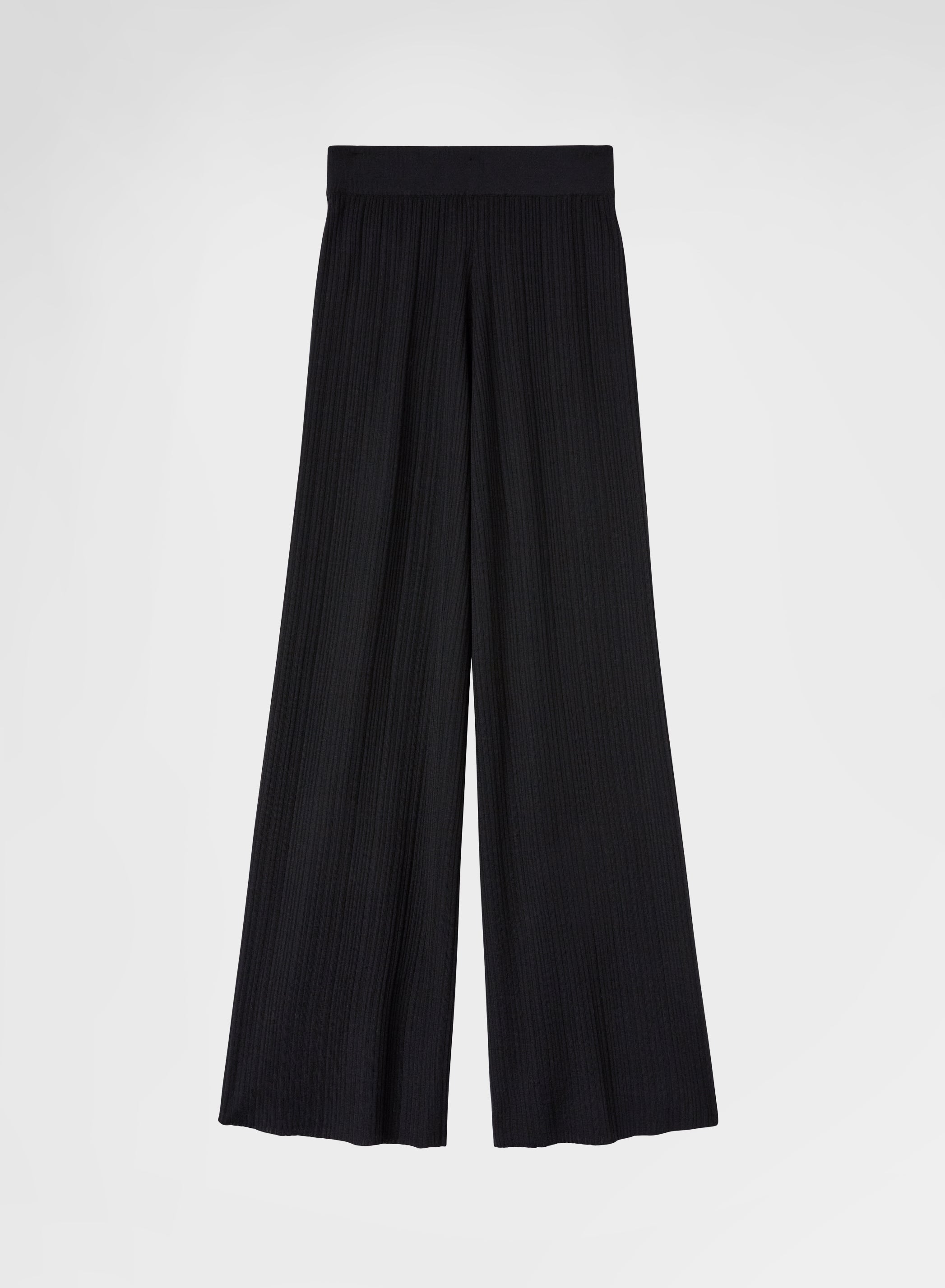 CASHMERE SILK MICRO PLISSÉ PANTS BLACK