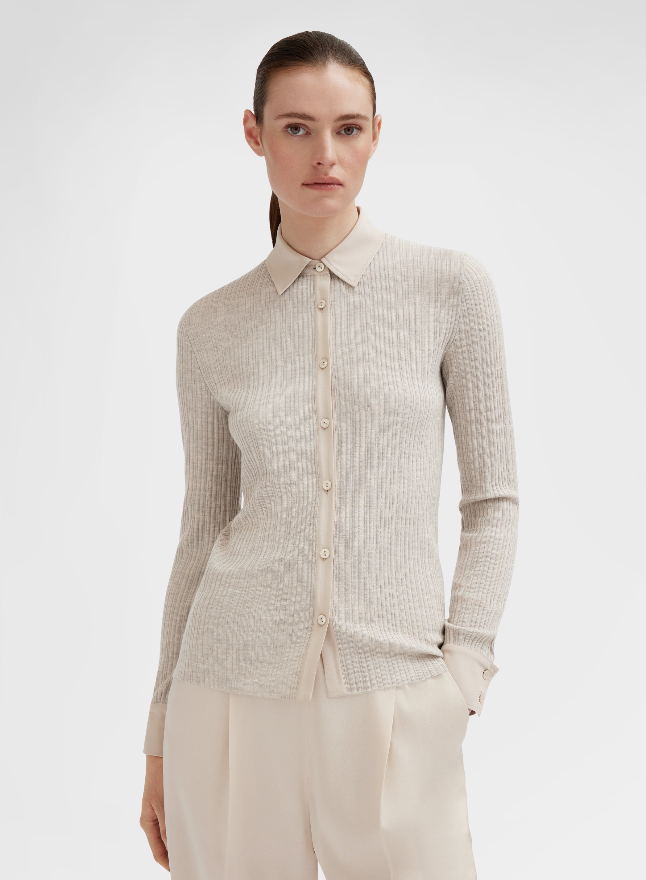 LONG SLEEVE SHIRT MICRO PLISSÉ CHANTILLY