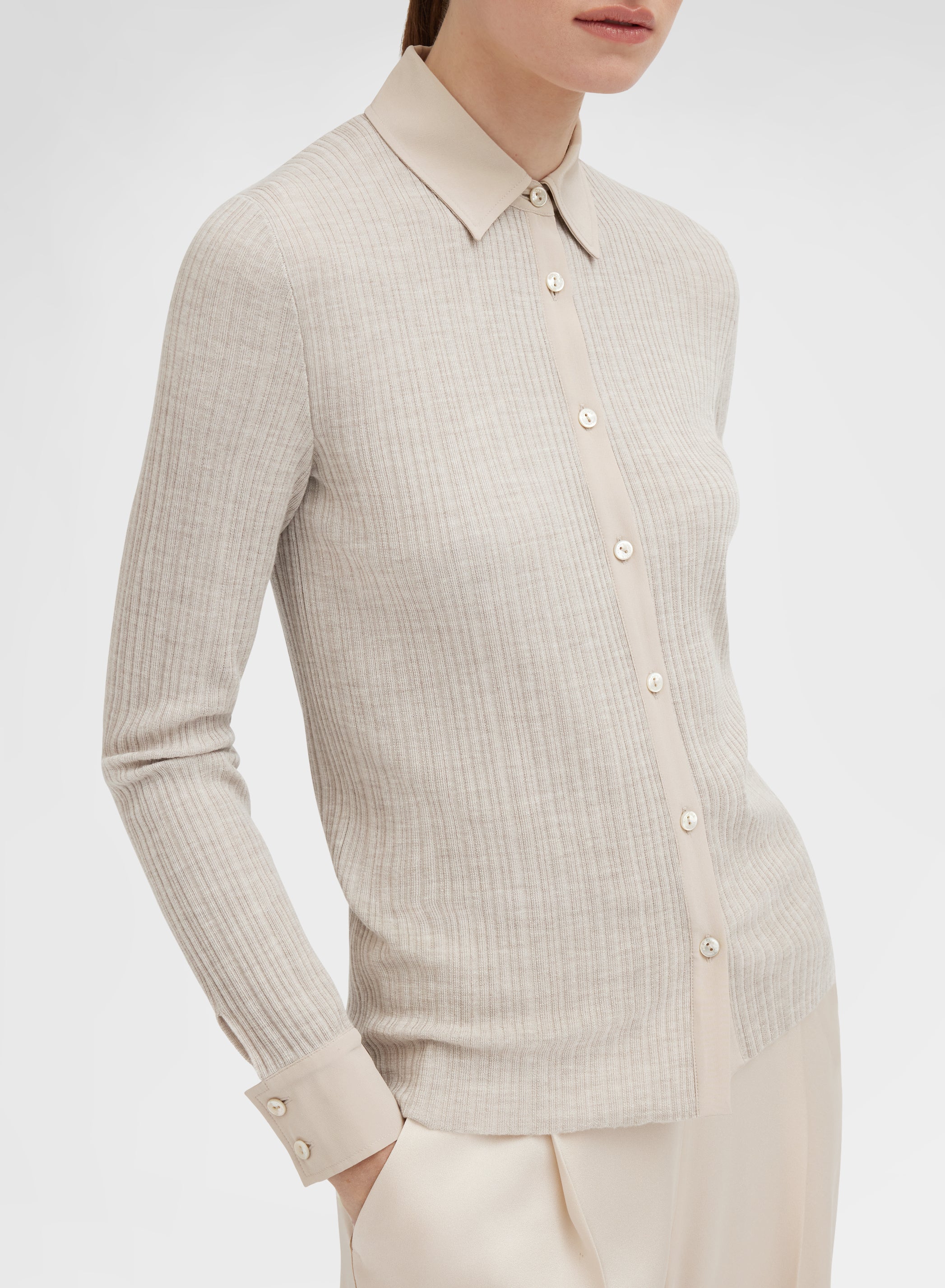 LONG SLEEVE SHIRT MICRO PLISSÉ CHANTILLY