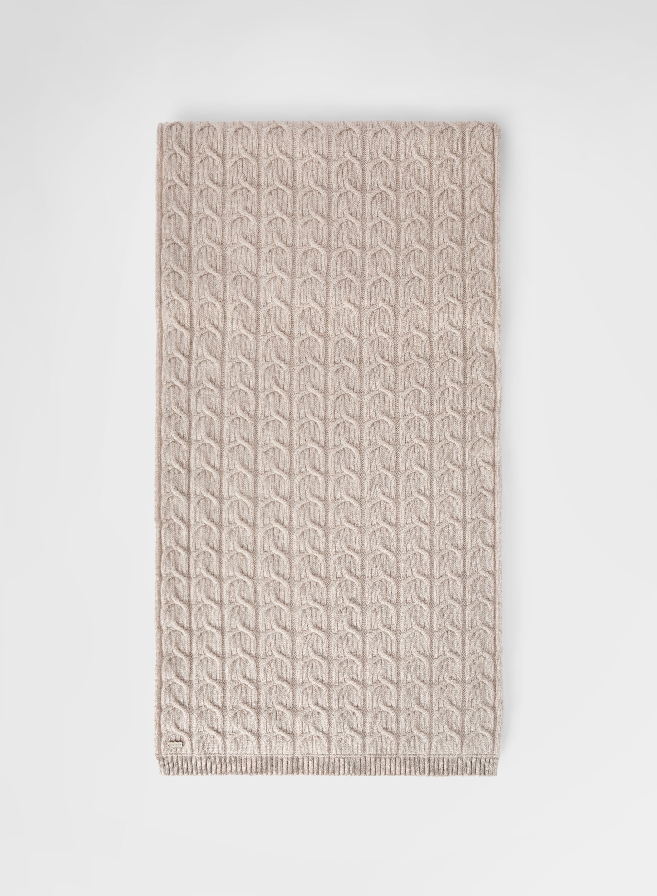 CASHMERE PLAITS SCARF ALBINO