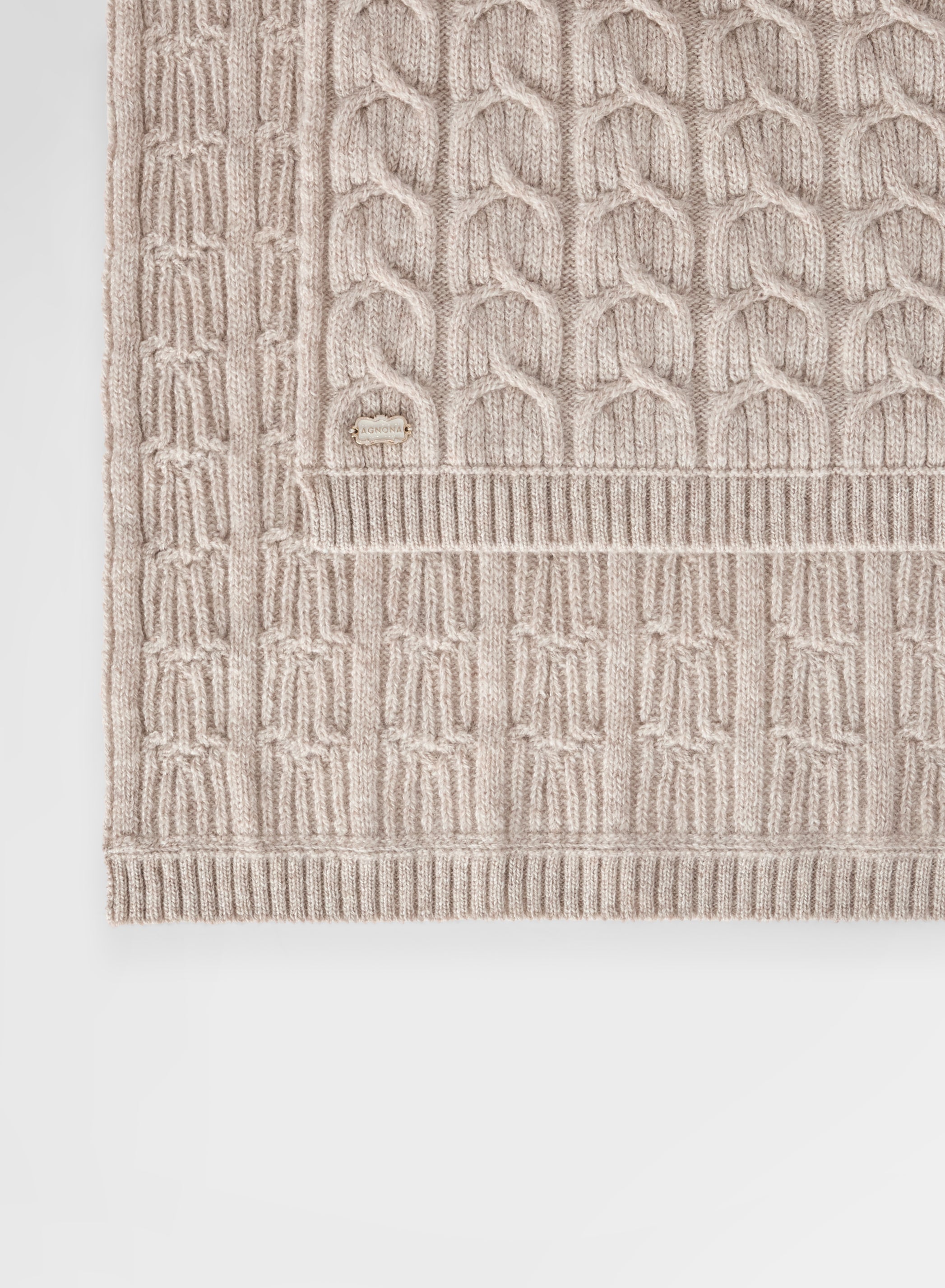 CASHMERE PLAITS SCARF ALBINO
