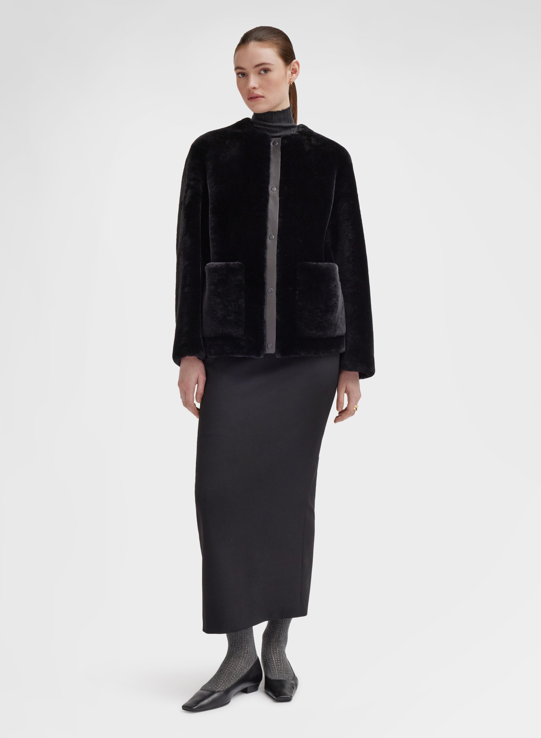 CABAN VELVET SHEARLING BLACK