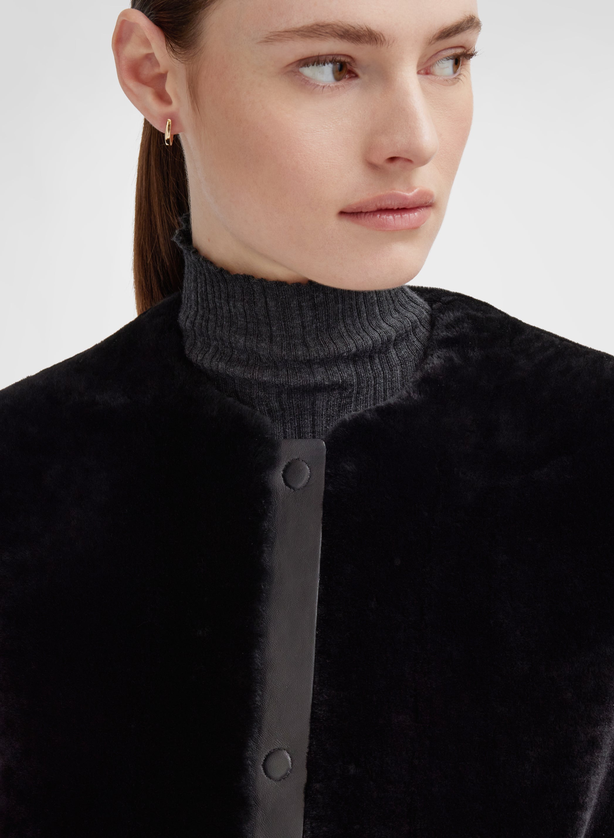 CABAN VELVET SHEARLING BLACK