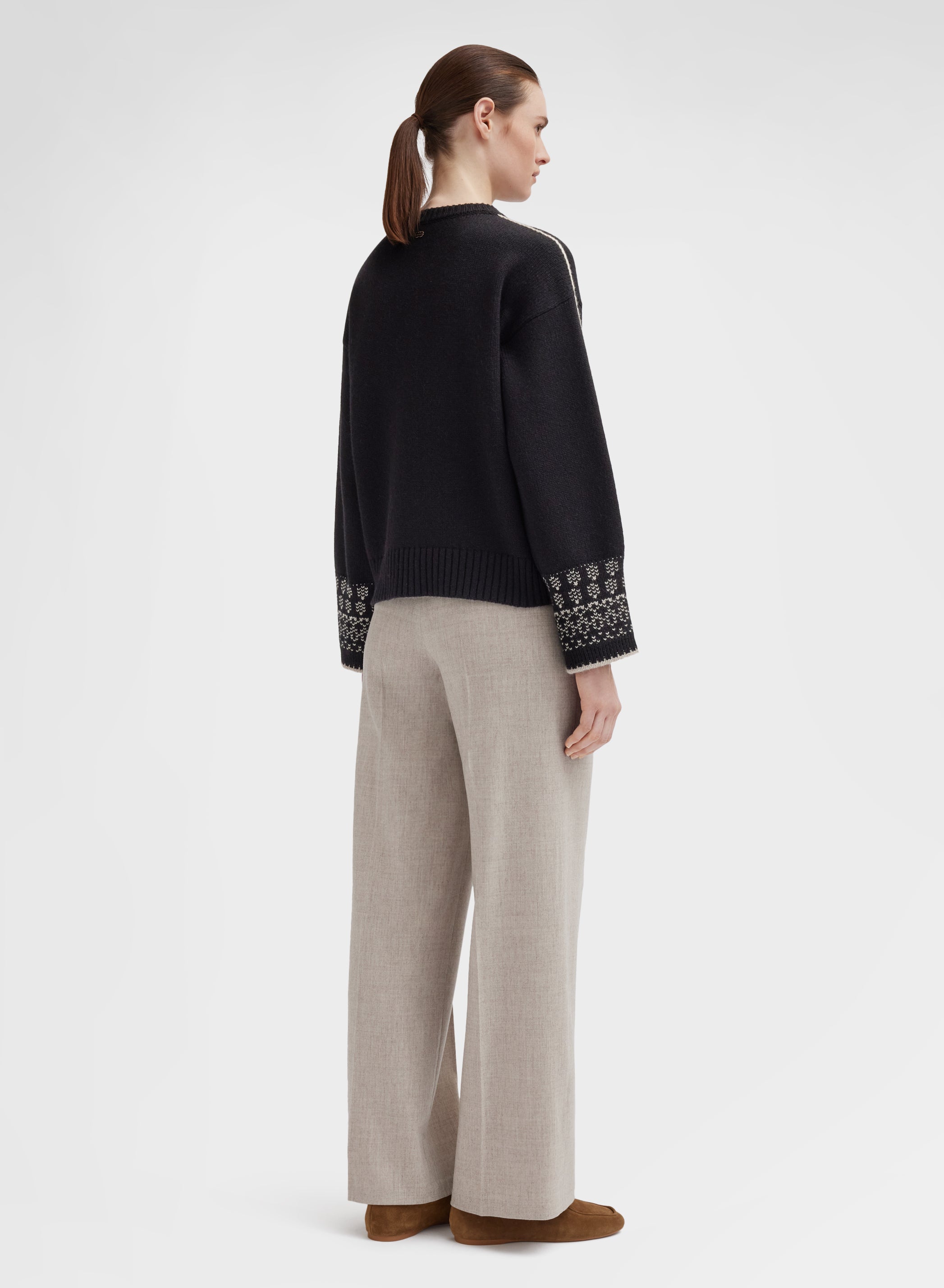 WOMAN WOOL CASHMERE STRETCH FLANNEL AMANDA PANTS CANVAS