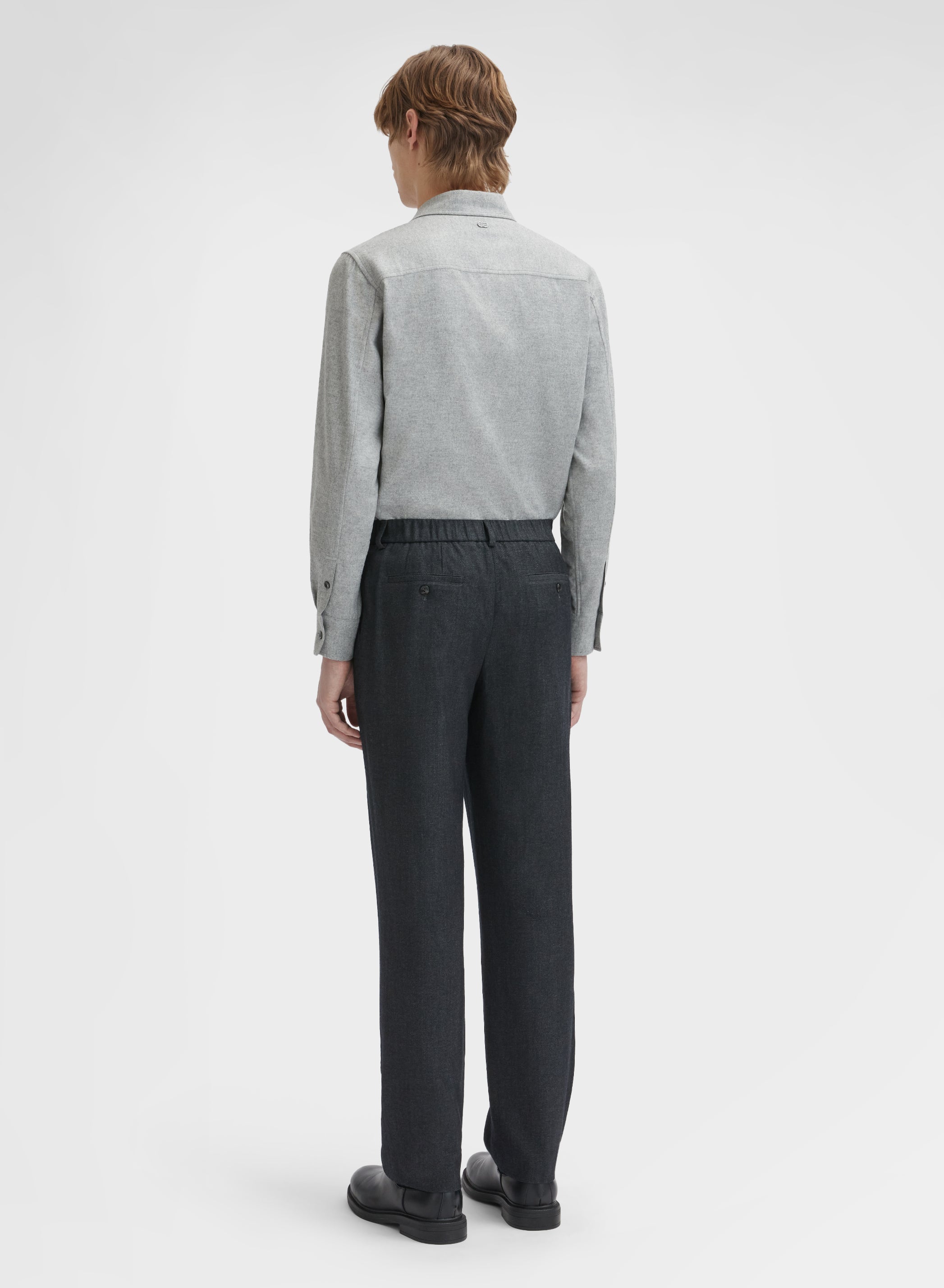 WOOL COTTON PANTS CHARCOAL