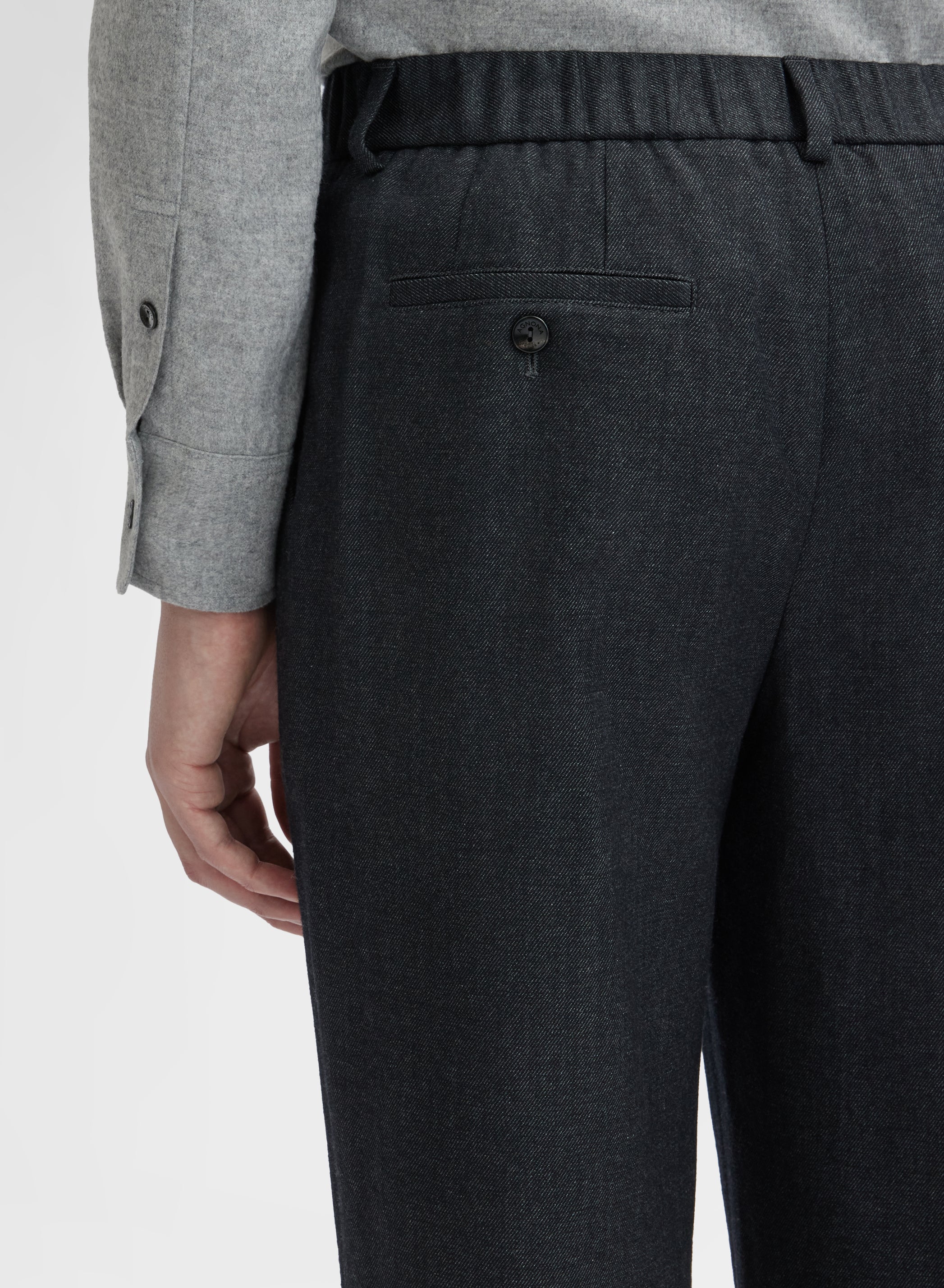 WOOL COTTON PANTS CHARCOAL