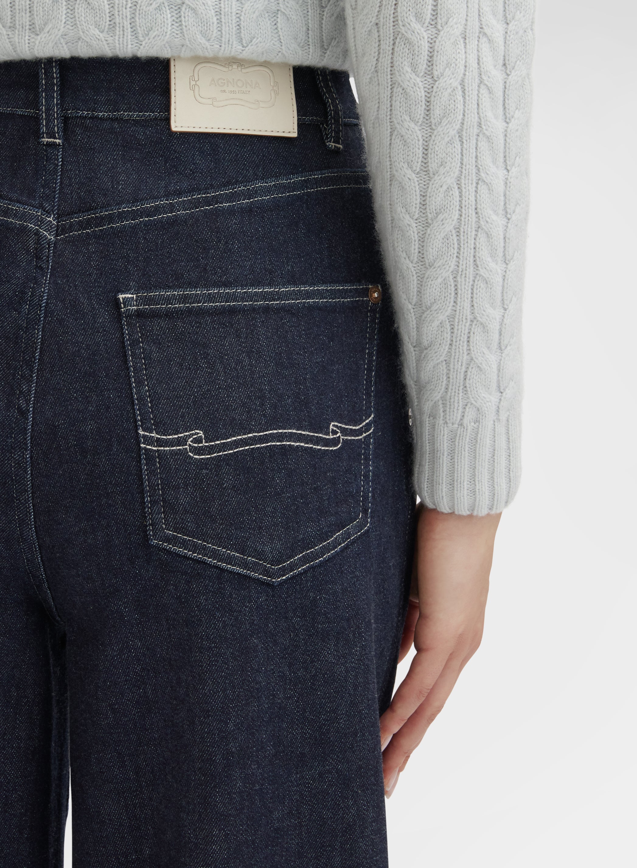WOMAN COTTON CASHMERE DENIM PANTS NIGHT