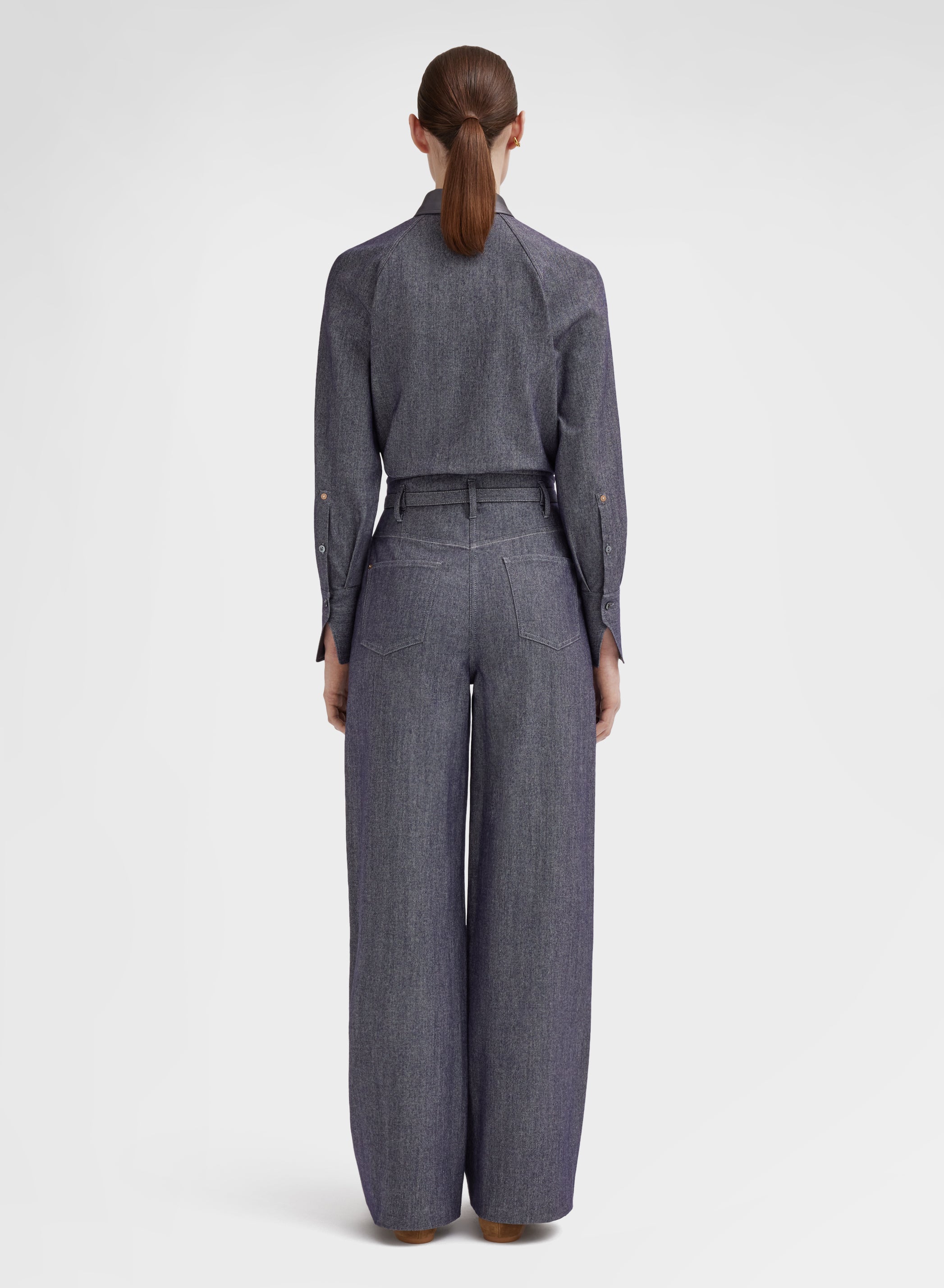 COTTON CASHMERE DENIM PANTS BLUE CHINA