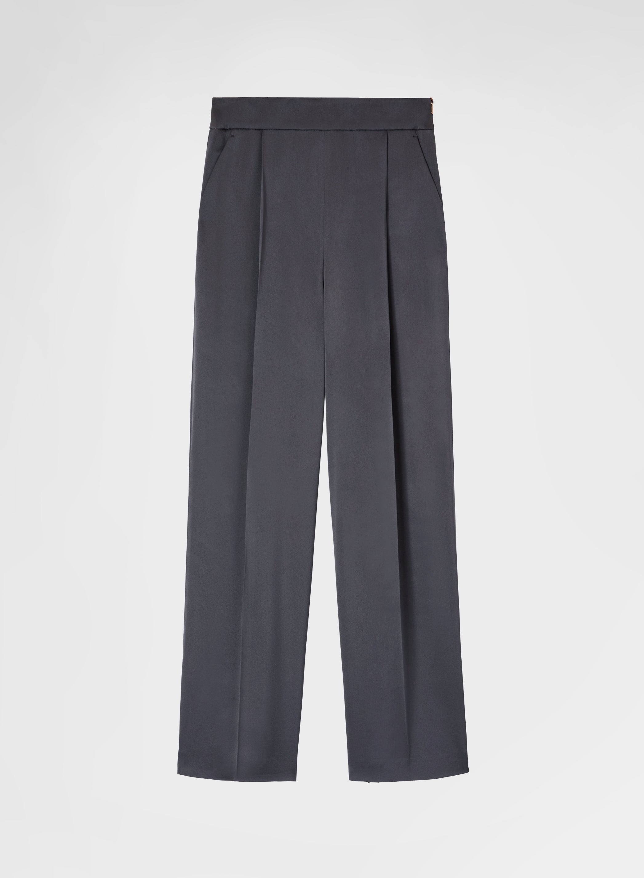 SILK BLEND SATIN PANTS CHARCOAL