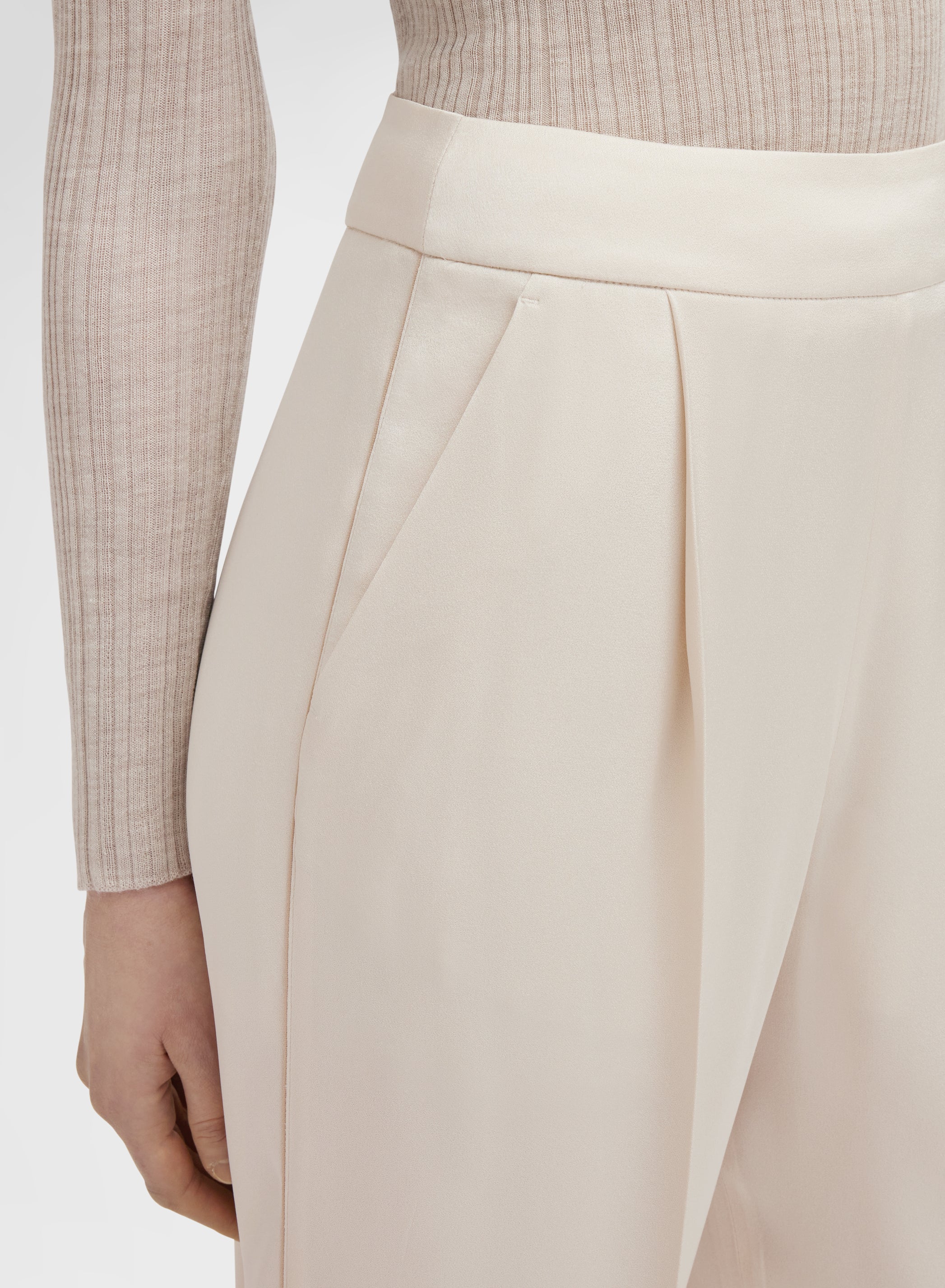 SILK BLEND SATIN PANTS CHAMPAGNE