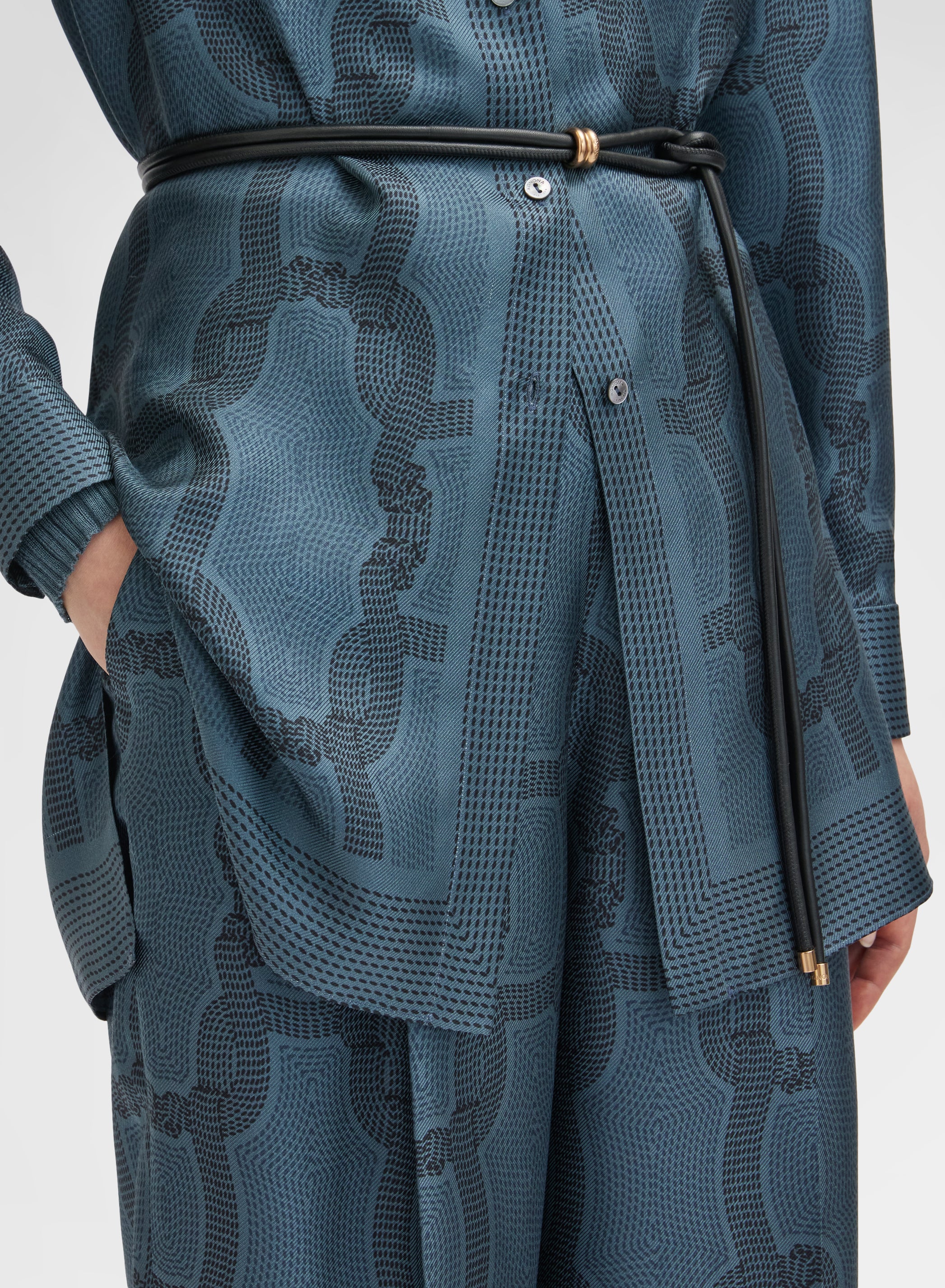 STITCH CHAIN PRINT PANTS PETROL