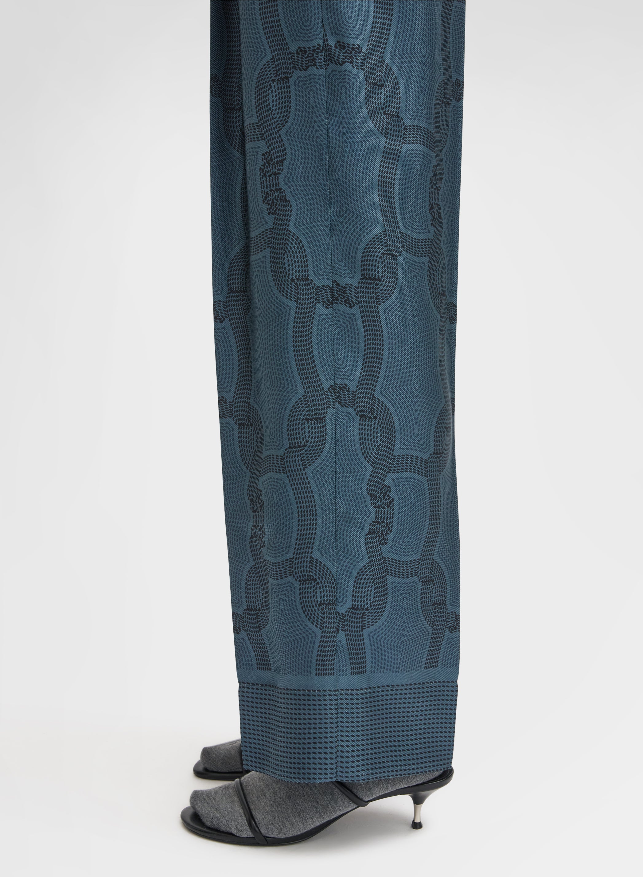 STITCH CHAIN PRINT PANTS PETROL