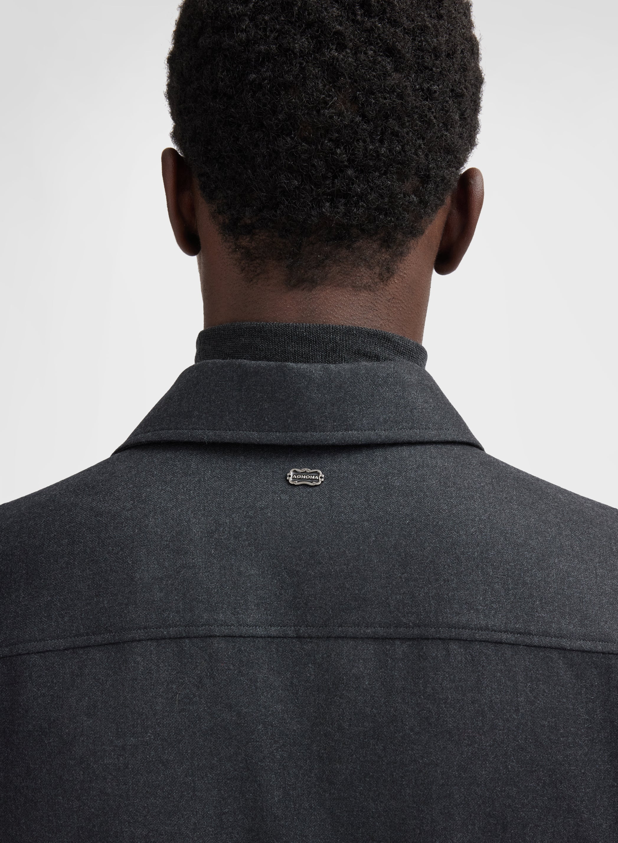 LIGHT WOOL FLANNEL SHIRT DARK GREY