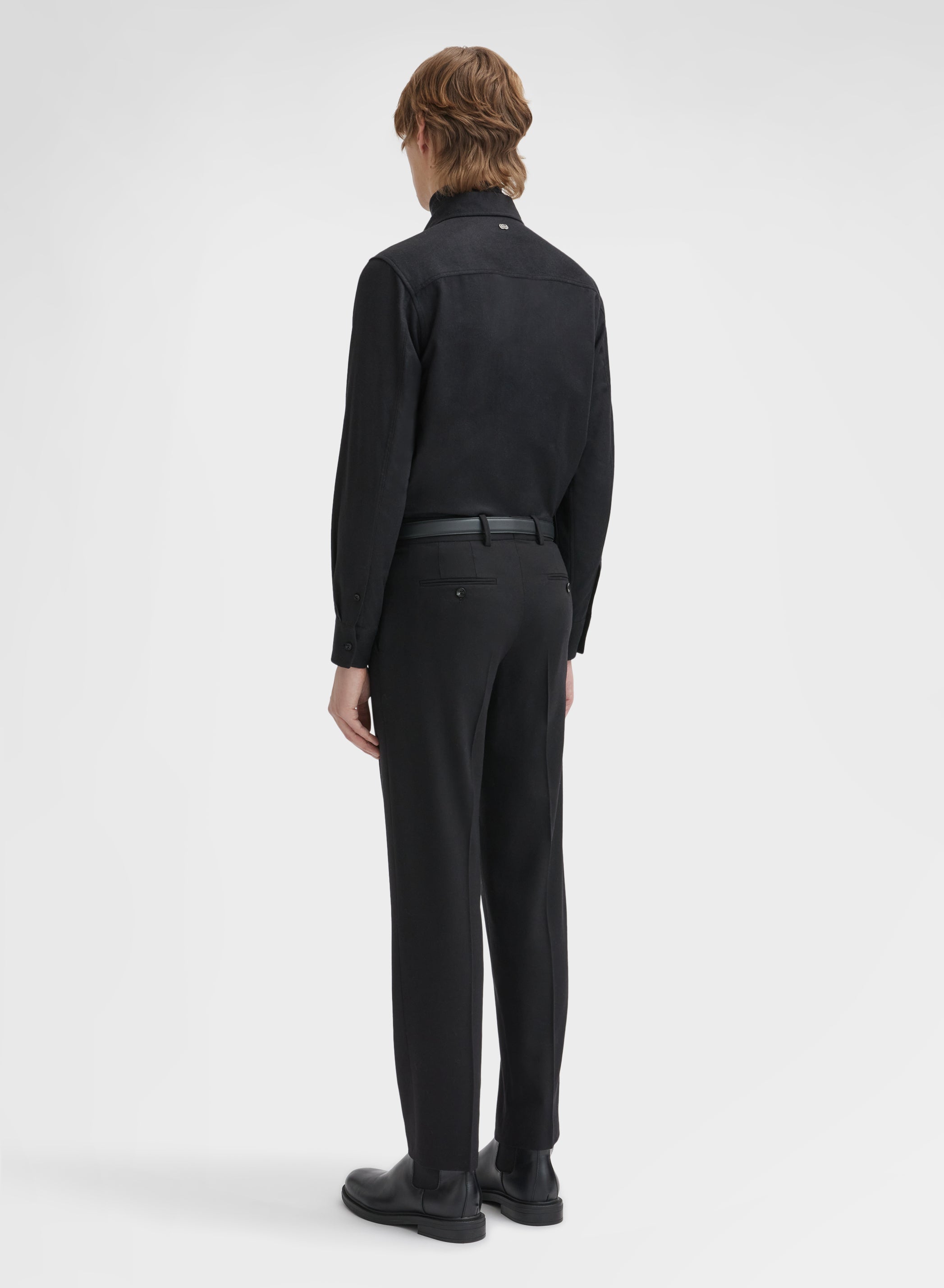 CASHMERE SILK DRAP SHIRT BLACK