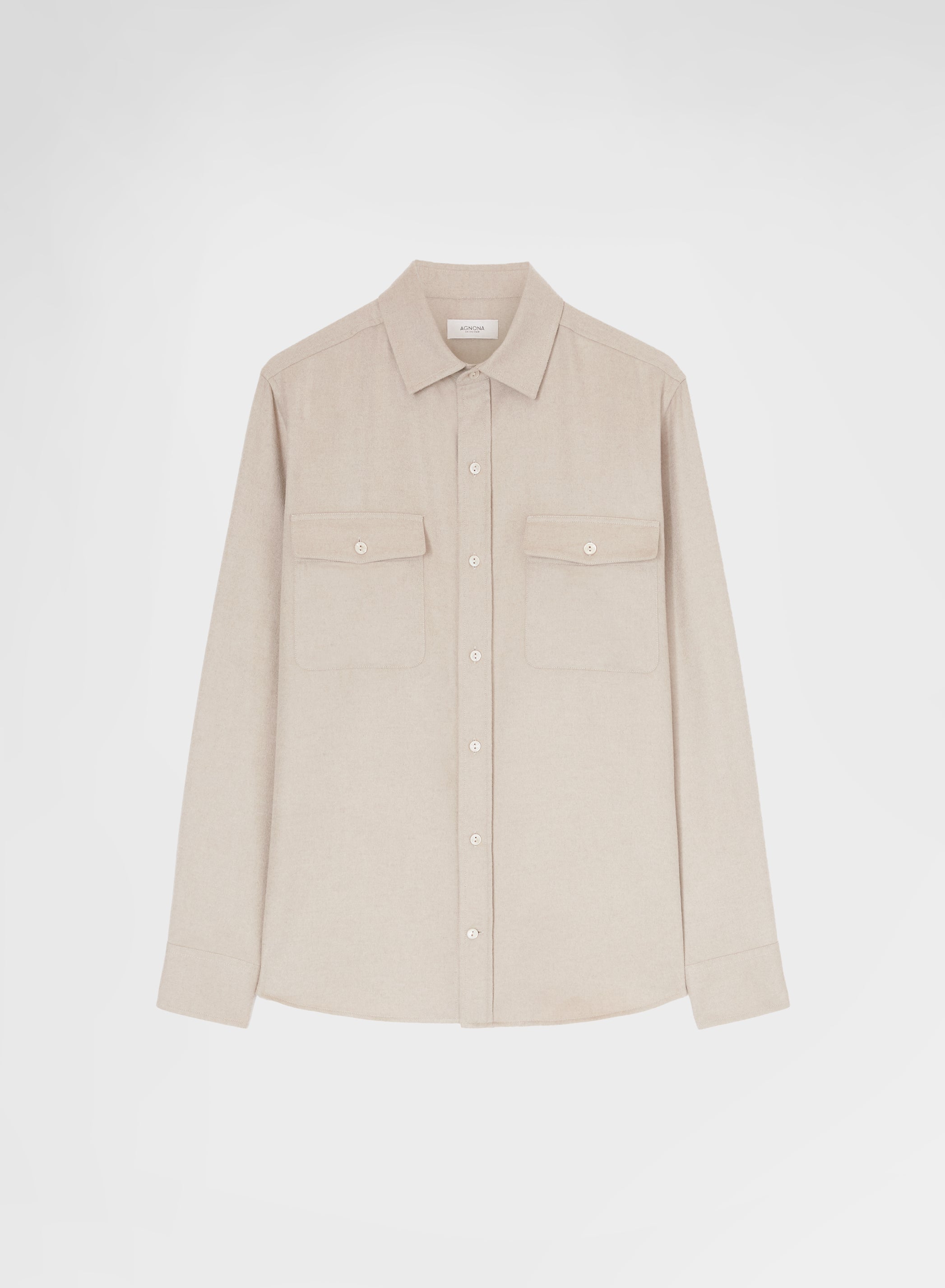 CASHMERE SILK DRAP SHIRT SESAMO