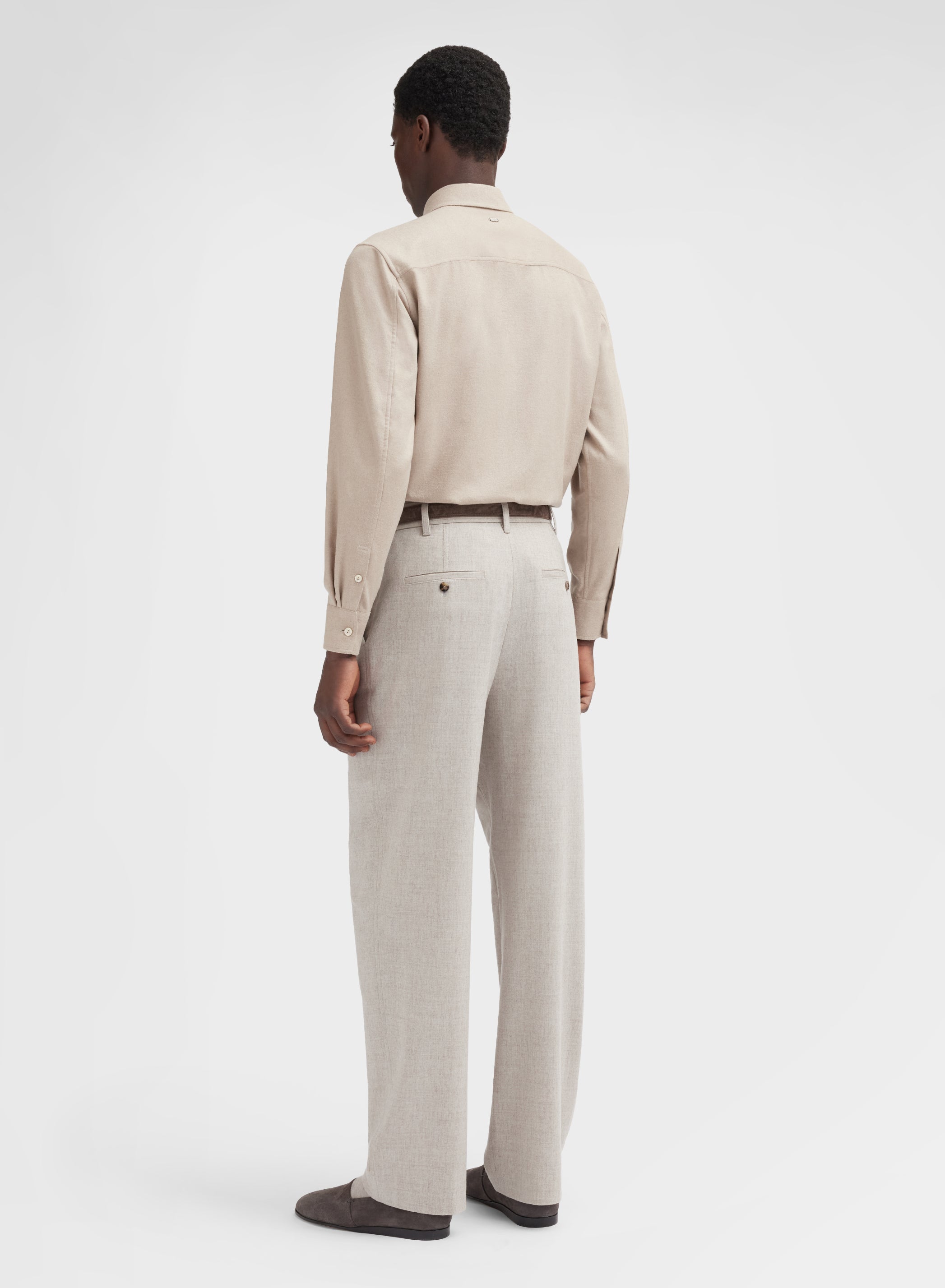 CASHMERE SILK DRAP SHIRT SESAMO