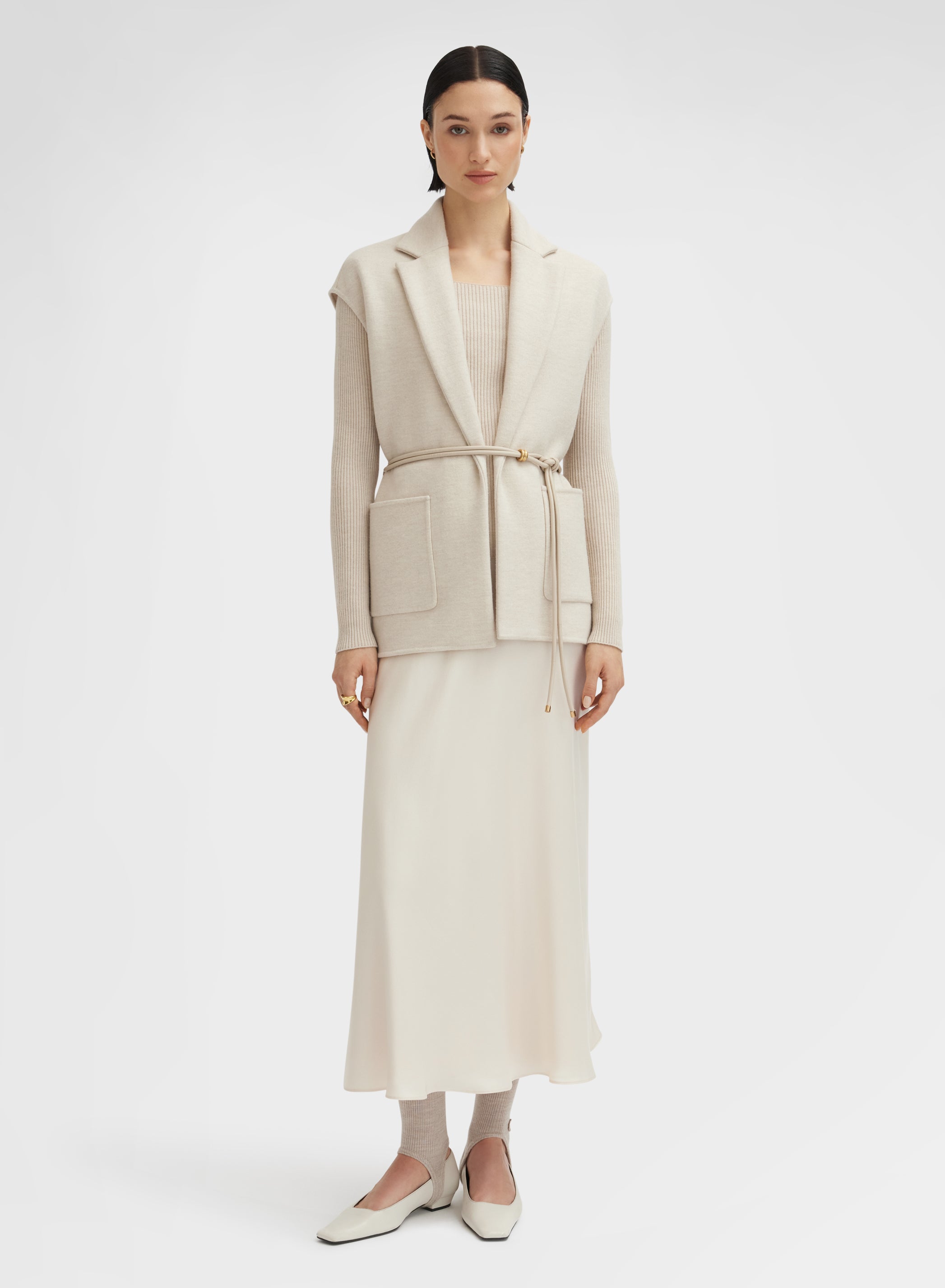B-JERSEY DOUBLE FACE JACKET CHAMPAGNE