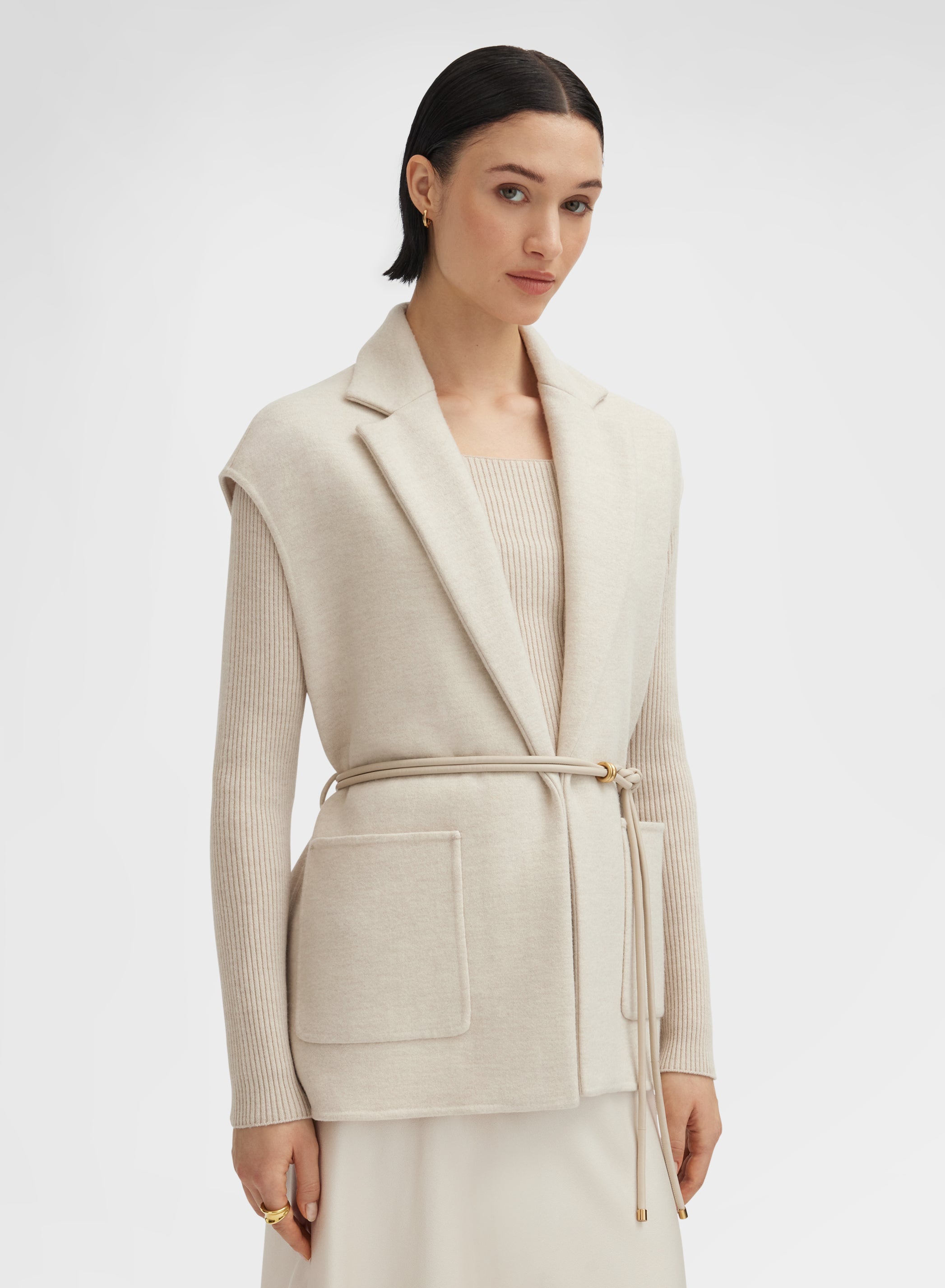 B-JERSEY DOUBLE FACE JACKET CHAMPAGNE