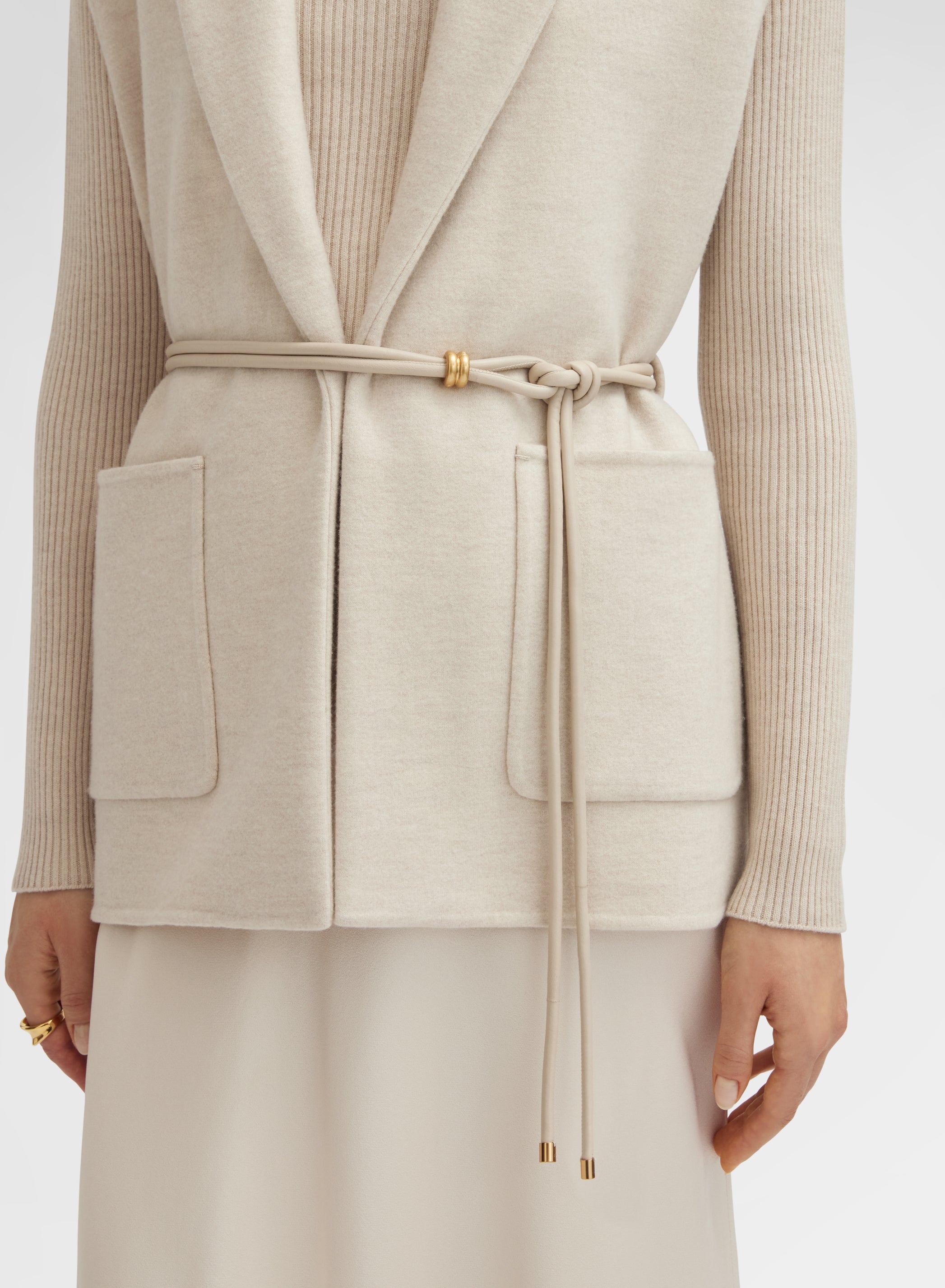 B-JERSEY DOUBLE FACE JACKET CHAMPAGNE