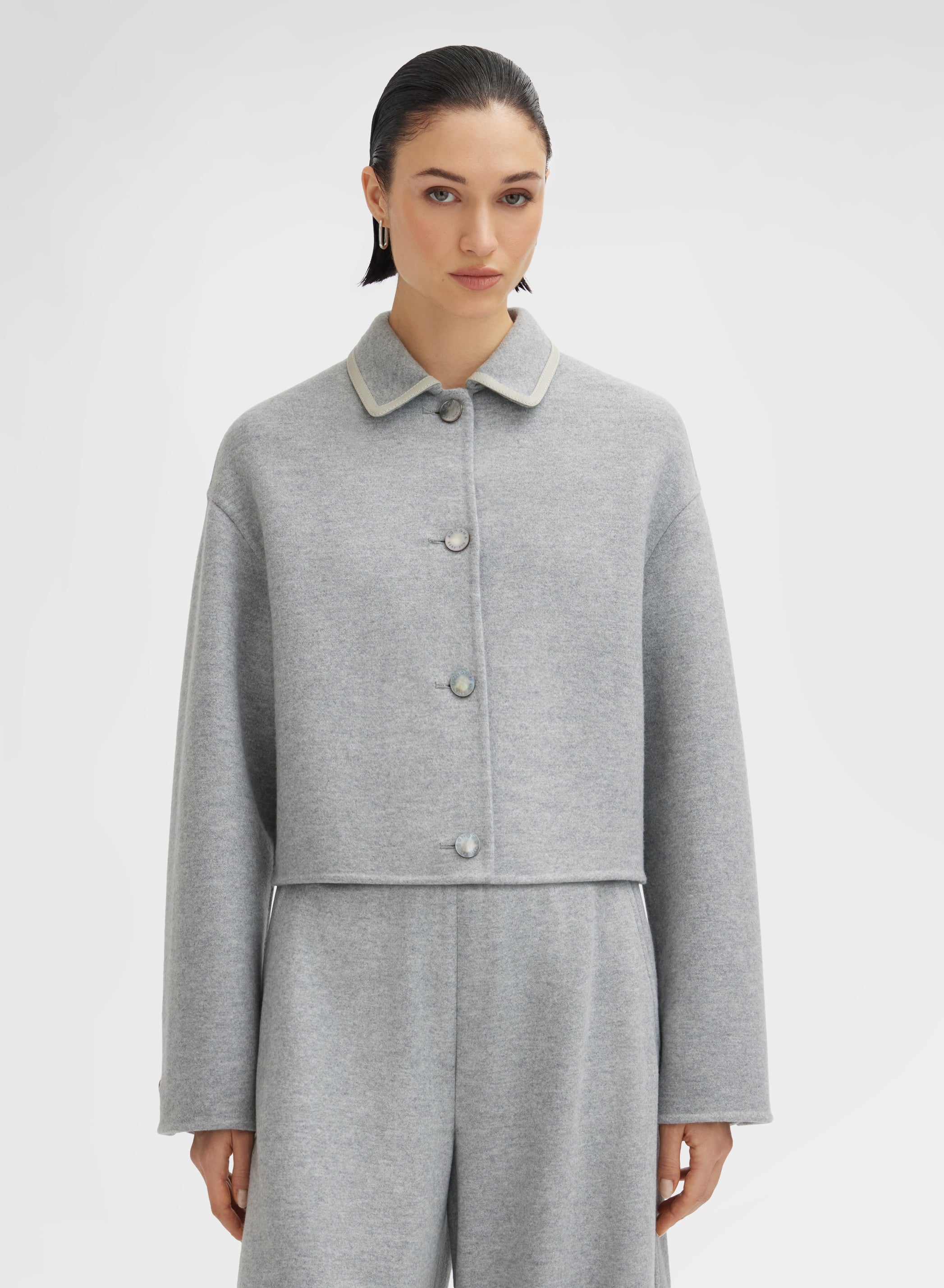 B-JERSEY DOUBLE FACE HEAVY JACKET GRANITE