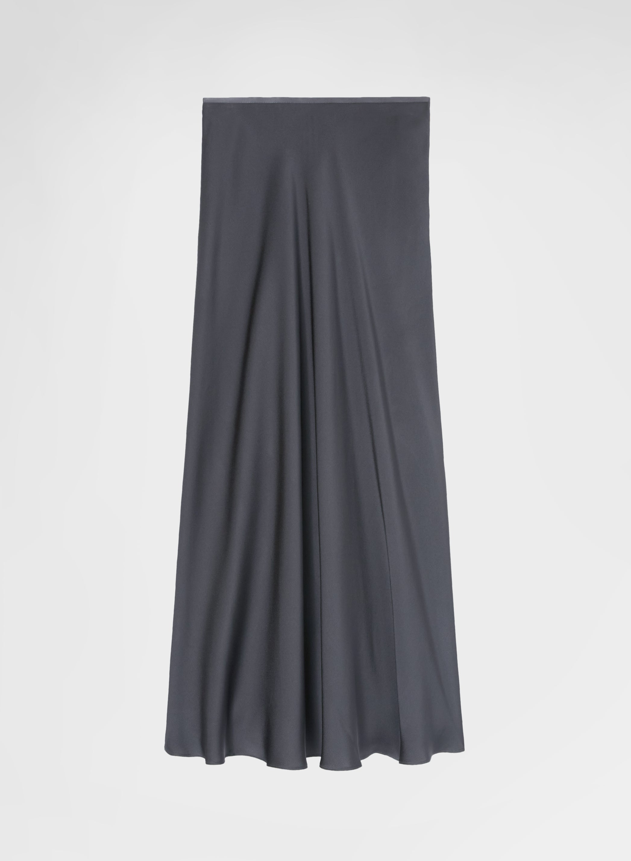 SILK BLEND SATIN SKIRT CHARCOAL