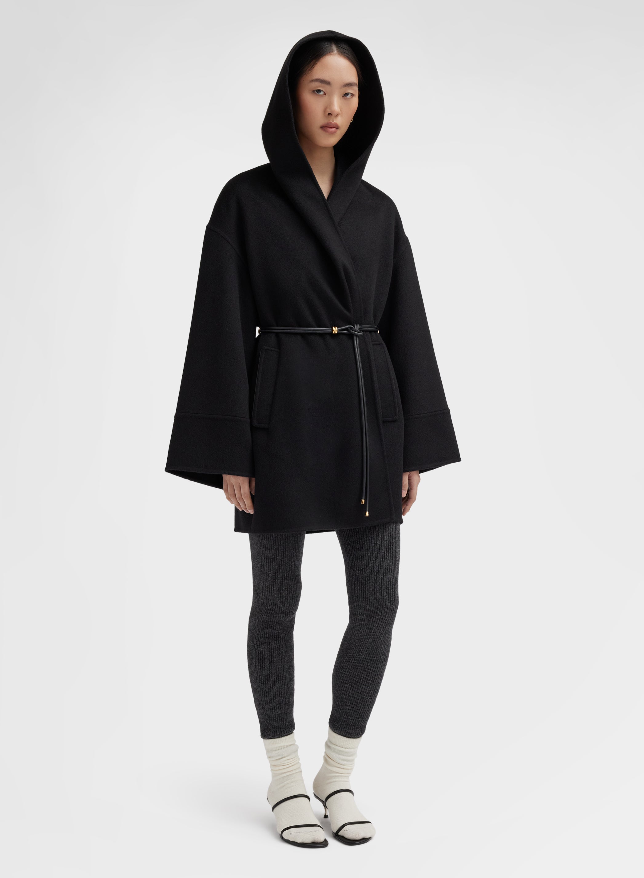 CASHMERE DOUBLE FACE CABAN BLACK