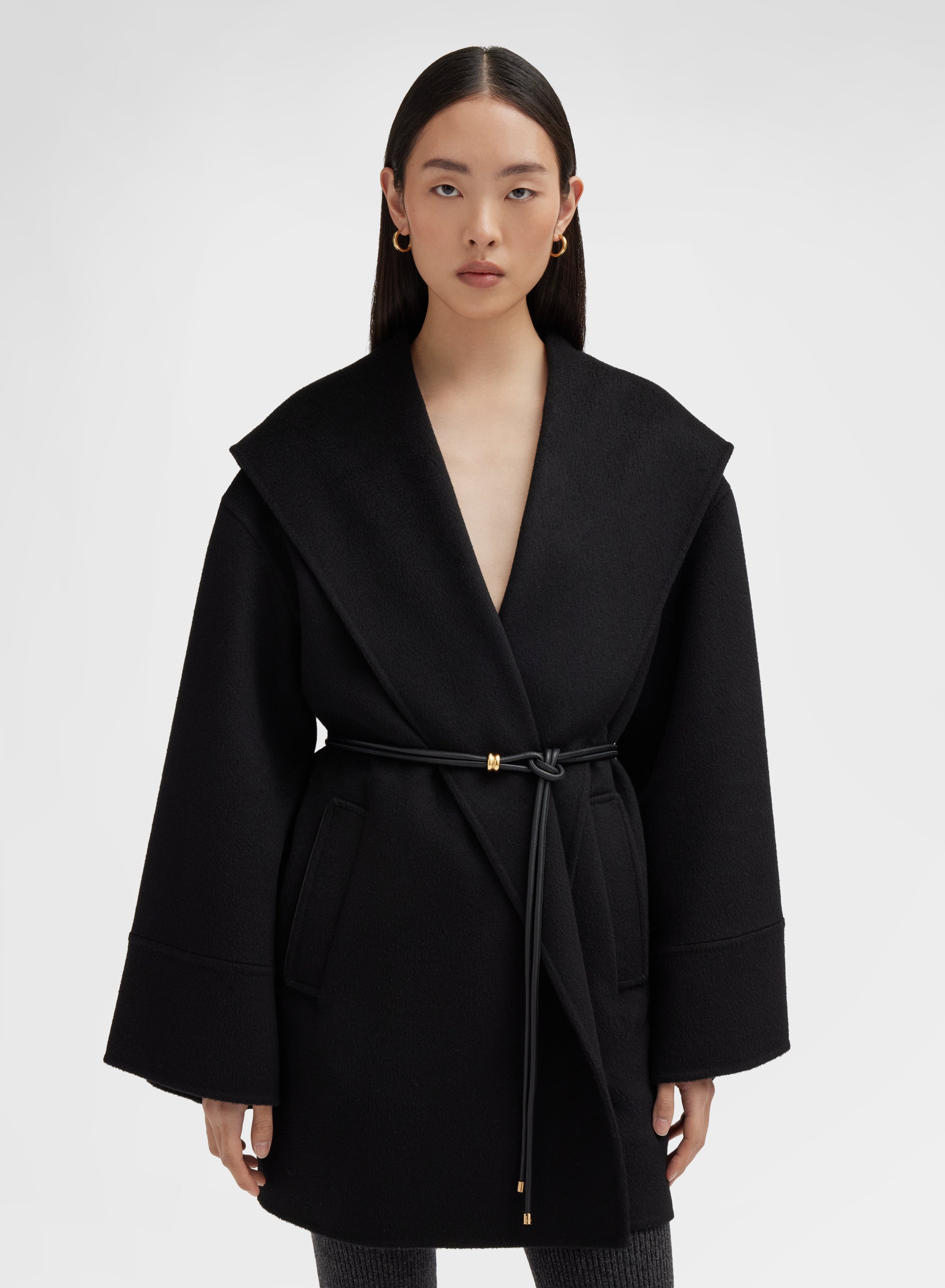 CASHMERE DOUBLE FACE CABAN BLACK