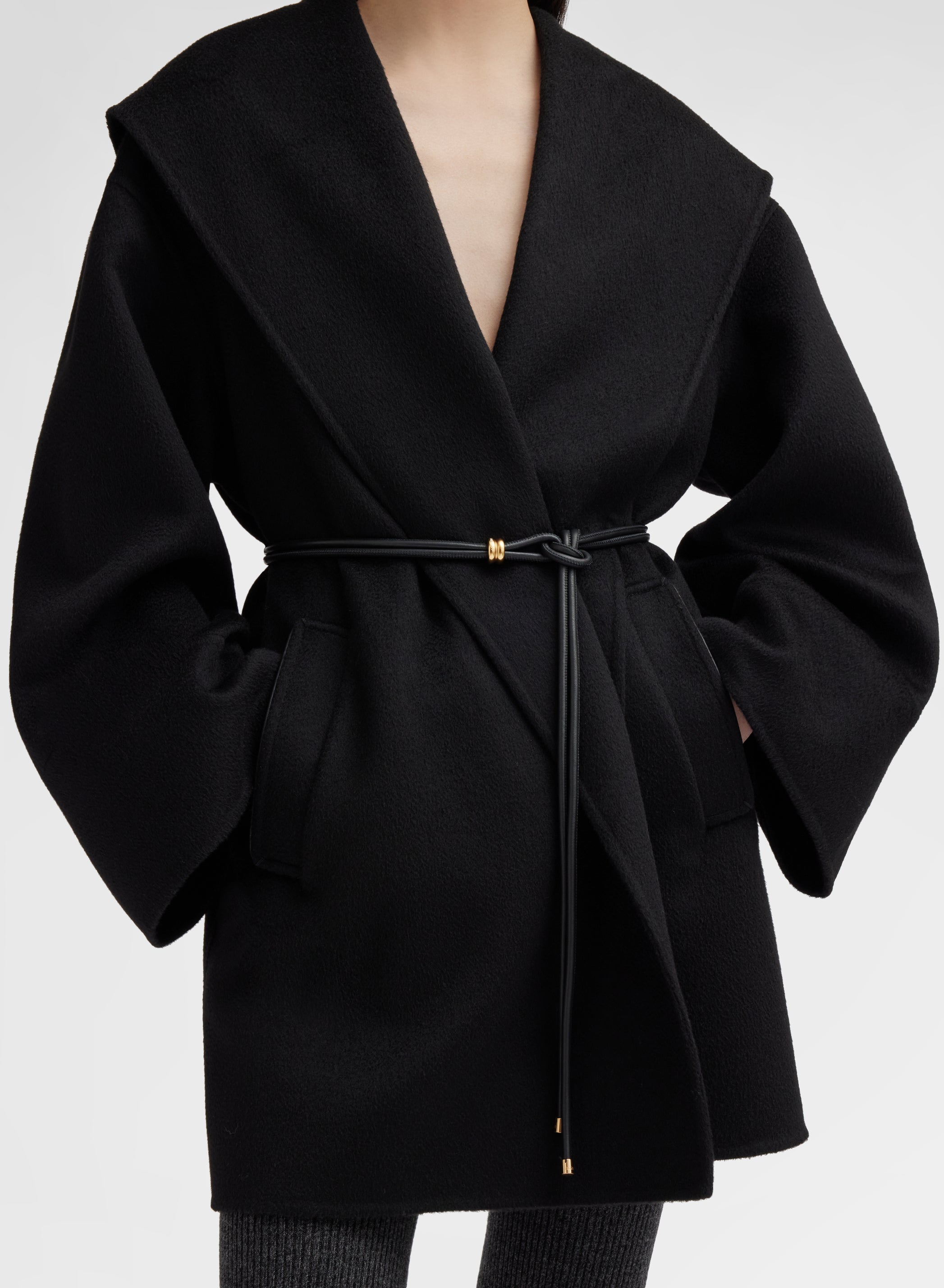 CASHMERE DOUBLE FACE CABAN BLACK