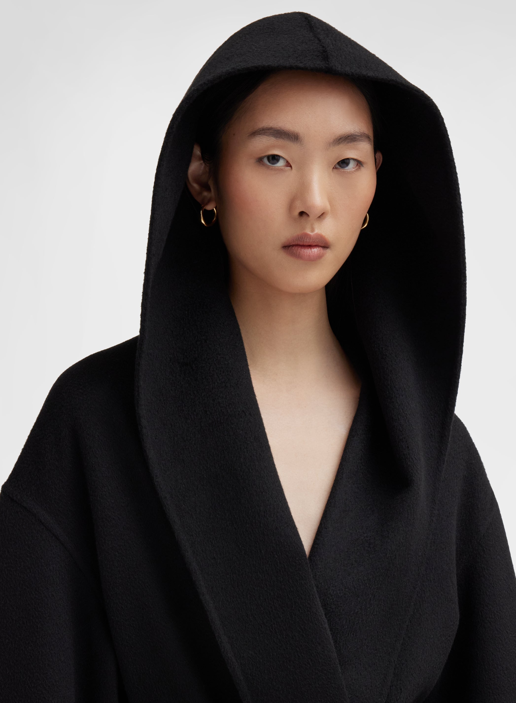 CASHMERE DOUBLE FACE CABAN BLACK