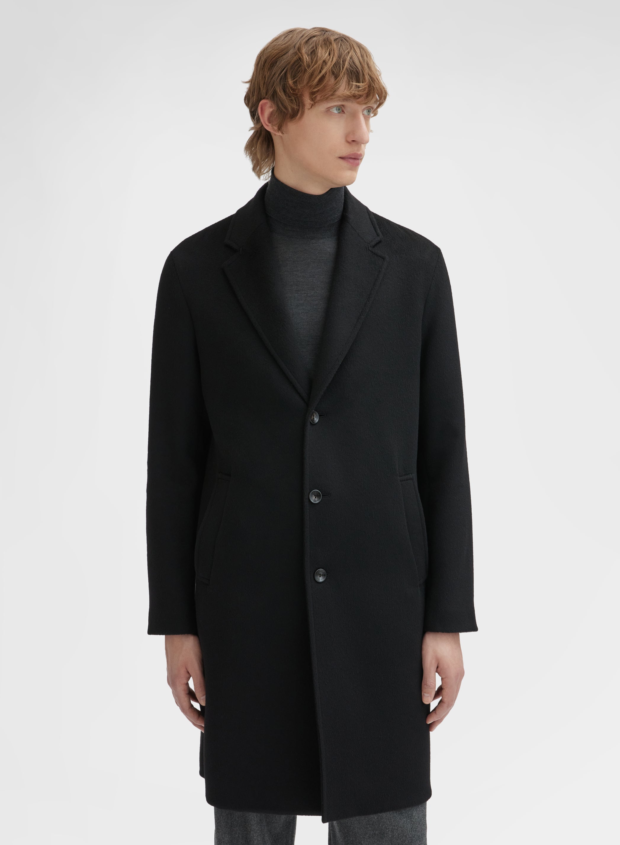 CASHMERE DOUBLE FACE COAT BLACK