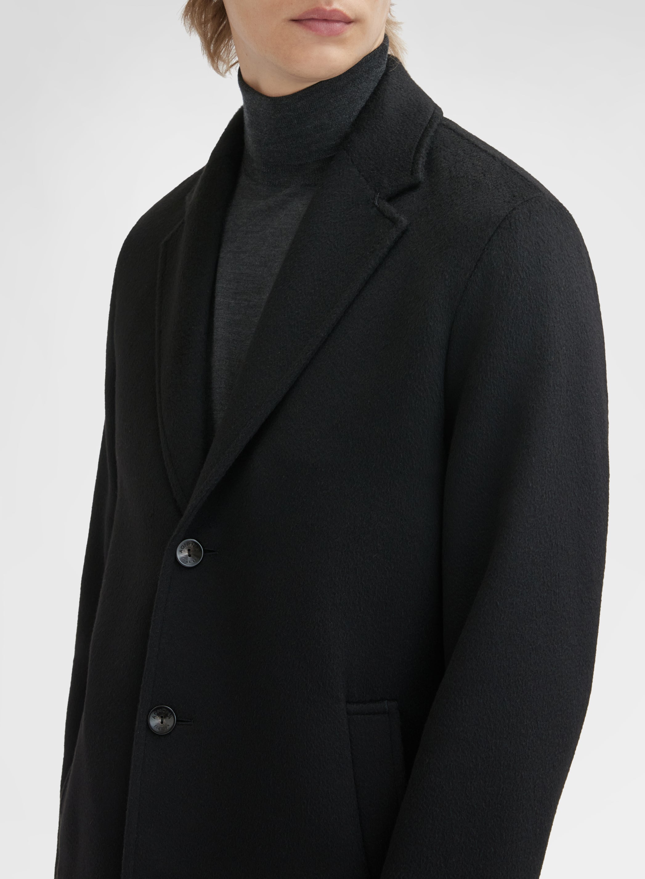 CASHMERE DOUBLE FACE COAT BLACK