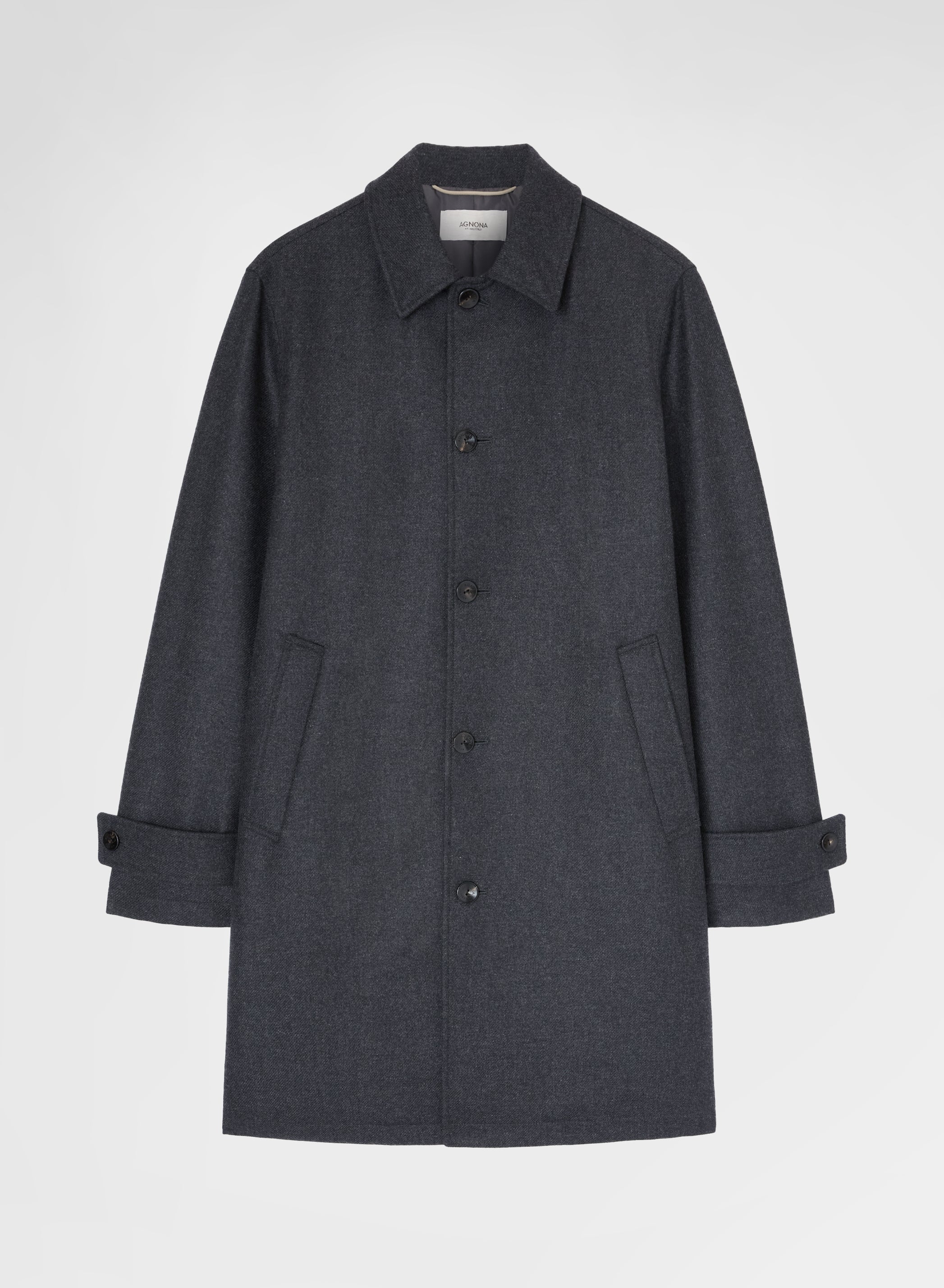 TEXTURED CASHMERE STORMLIGHT COAT CHARCOAL